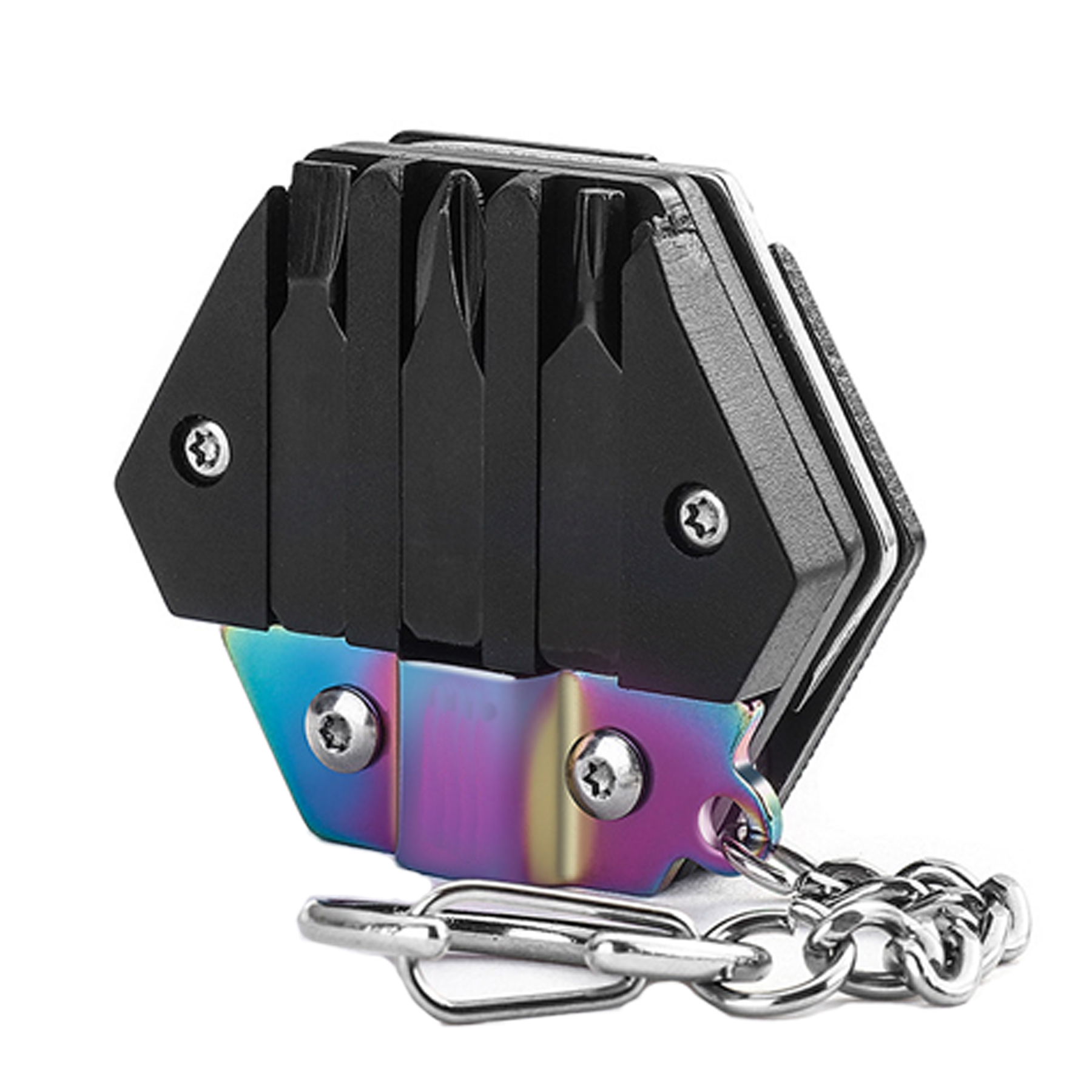 Stainless Hex Multi Tool Keychain — view 2