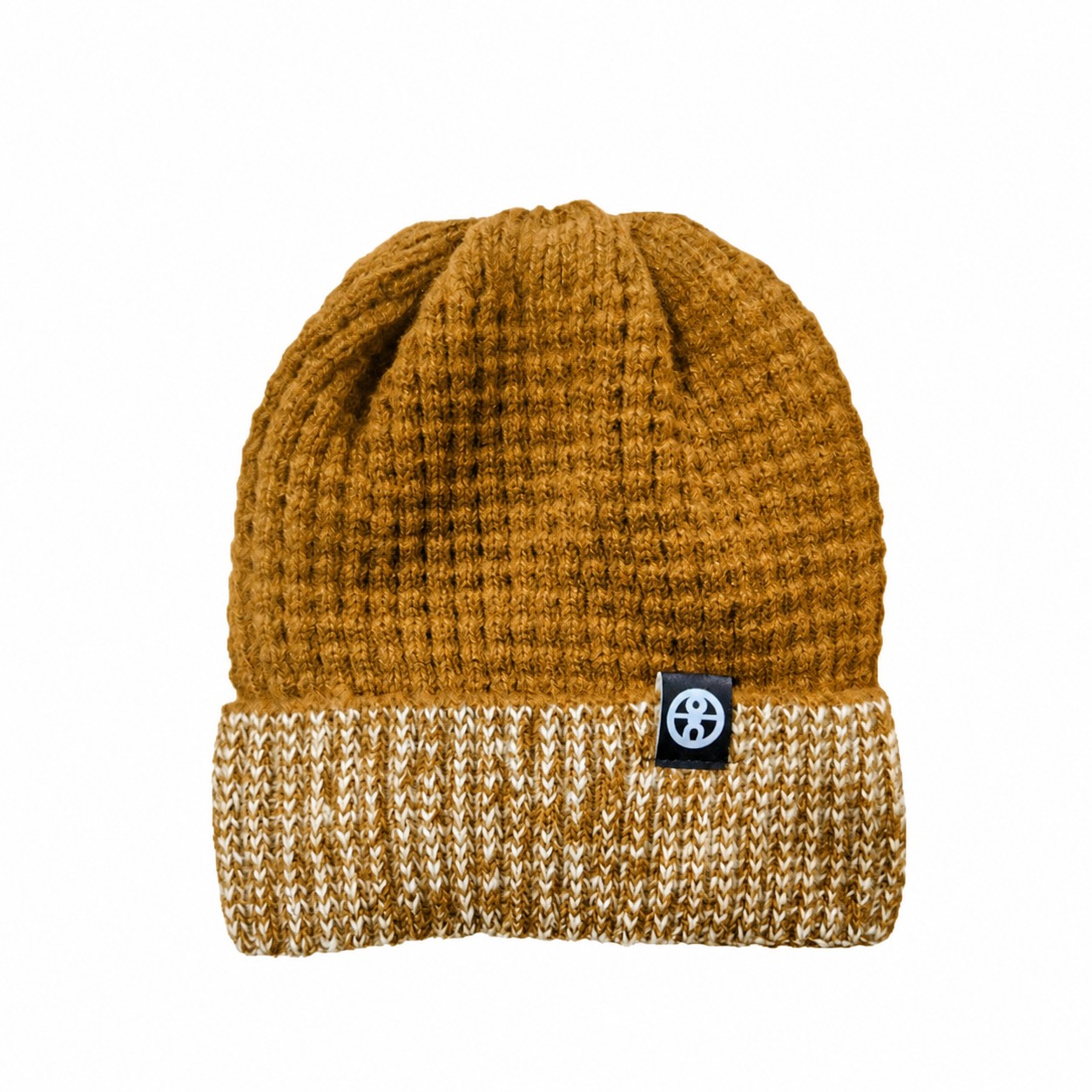 Knit Polyester Cuff Beanie Hat — Bronze Gold