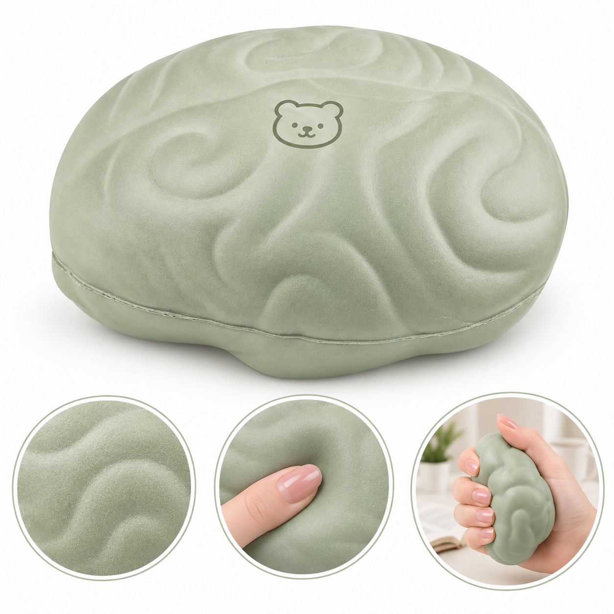 Textured Brain PU Foam Stress Toy