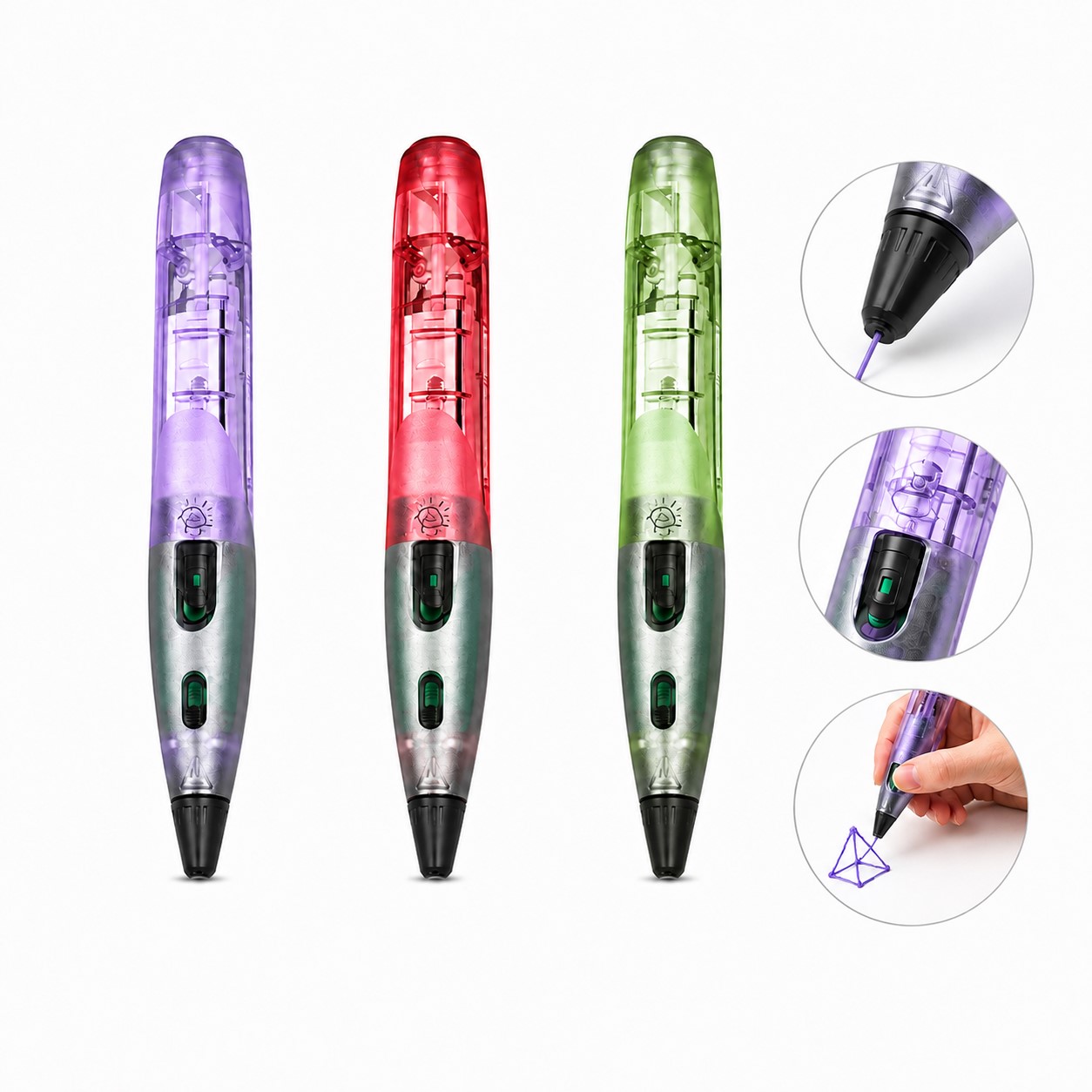 Transparent Plastic Light Sensitive 3D Printing Pen