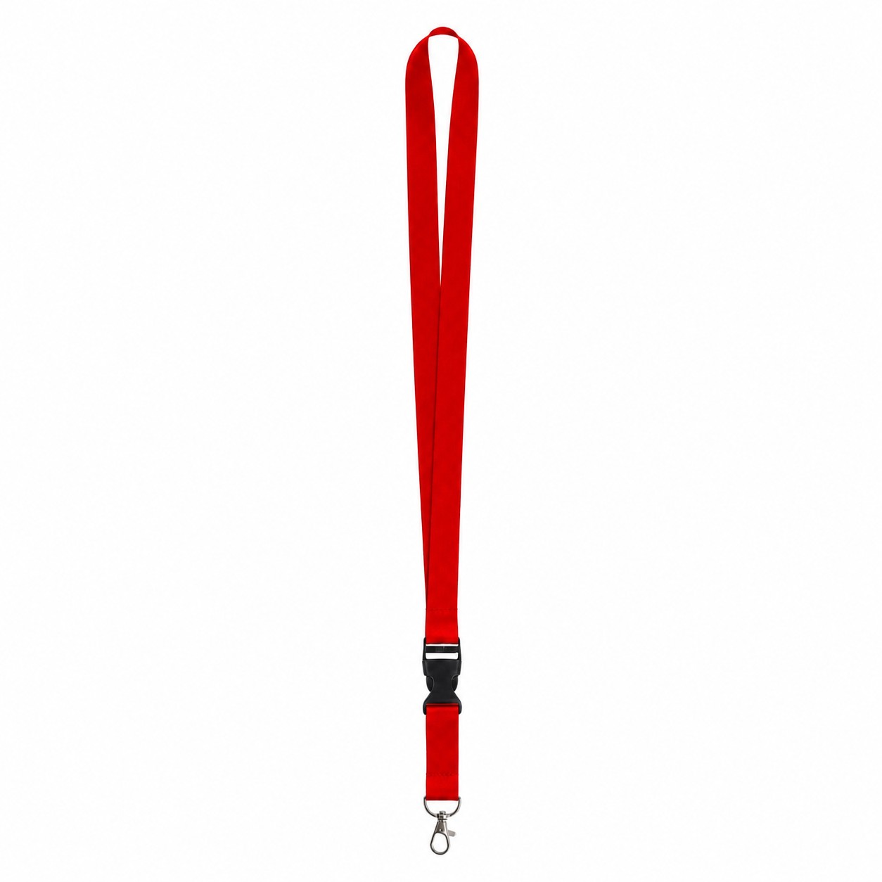 Polyester Badge Lanyard With Attachment Options — Red