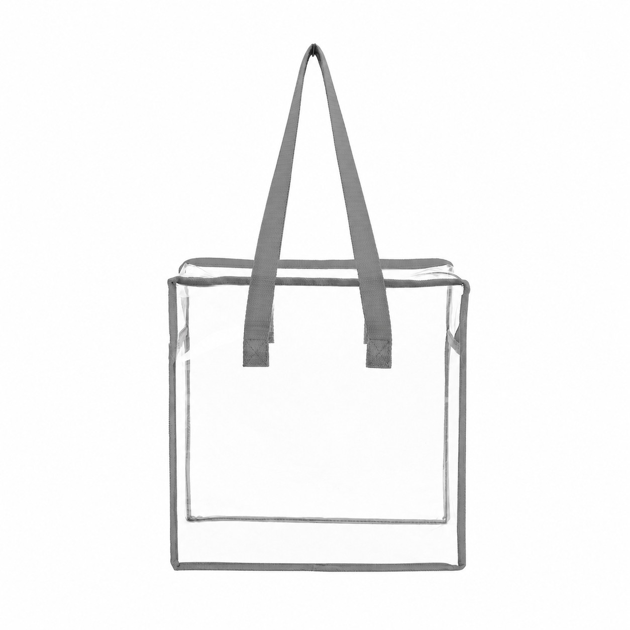 PVC And Polyester Zippered Storage Tote Bag — Gray