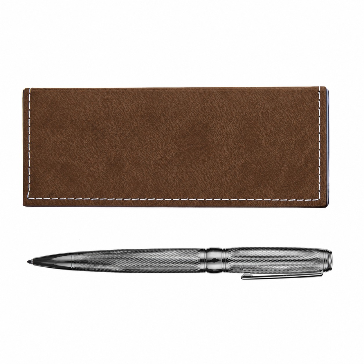 Aluminum Twist Pen Gift Set — Brown/Gray