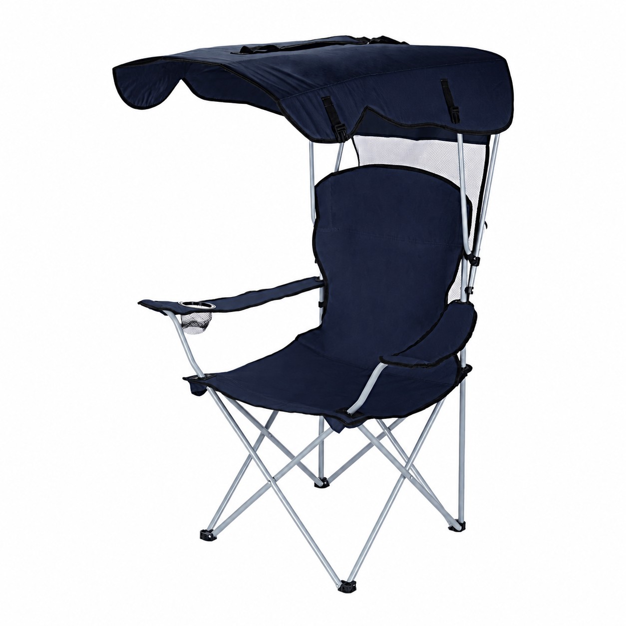 Canopy Folding Camp Chair — Navy Blue