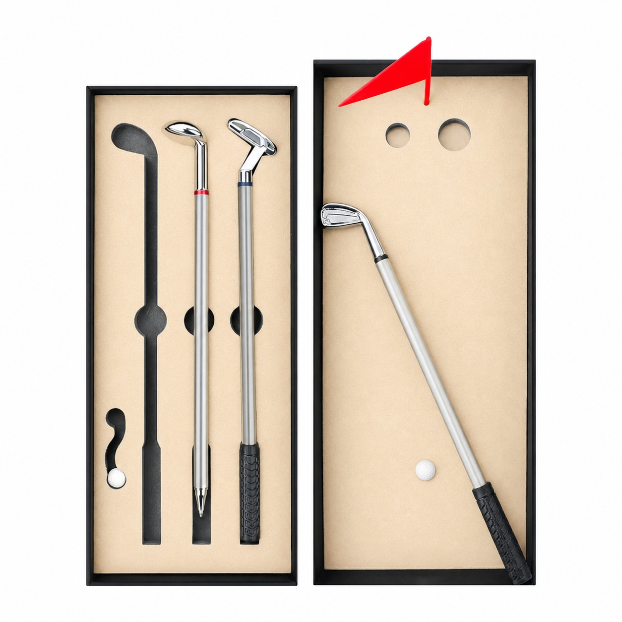 Desktop Golf Pen Gift Set — Beige
