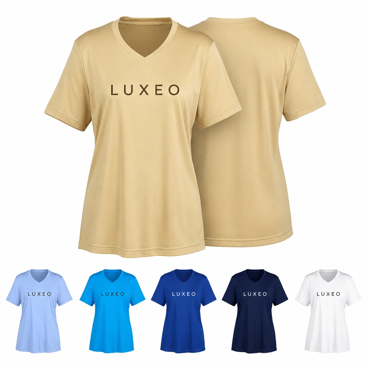 Ladies Polyester V Neck Shirt
