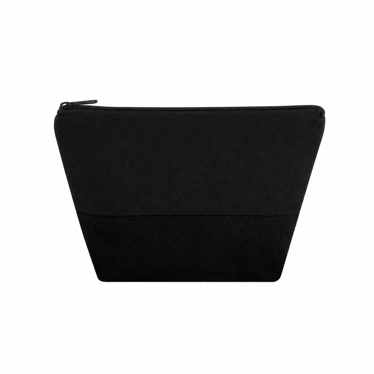 Canvas Zippered Storage Makeup Bag — Black