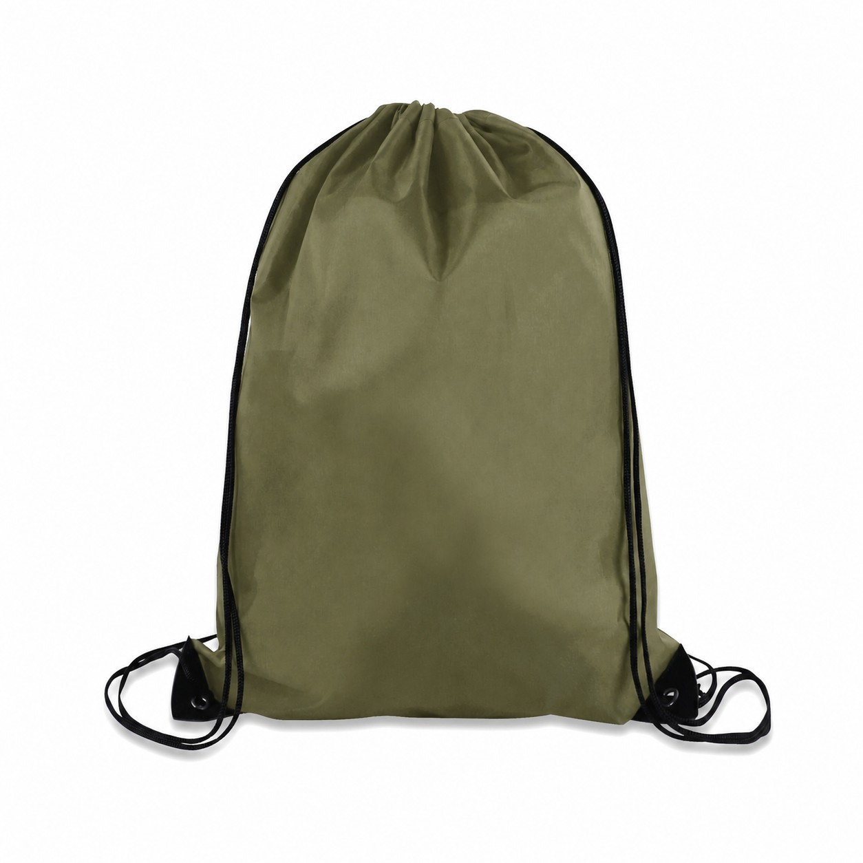 Large 210D Polyester Drawstring Backpack — Army Green