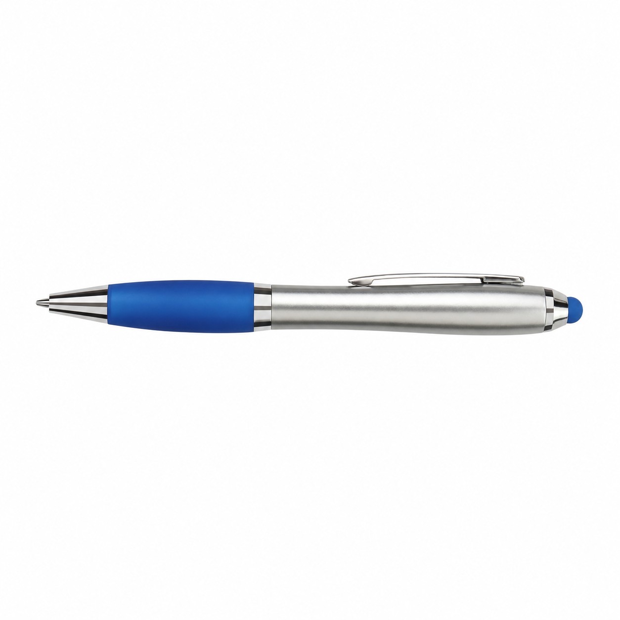 Soft Grip Stylus Twist Pen — Blue