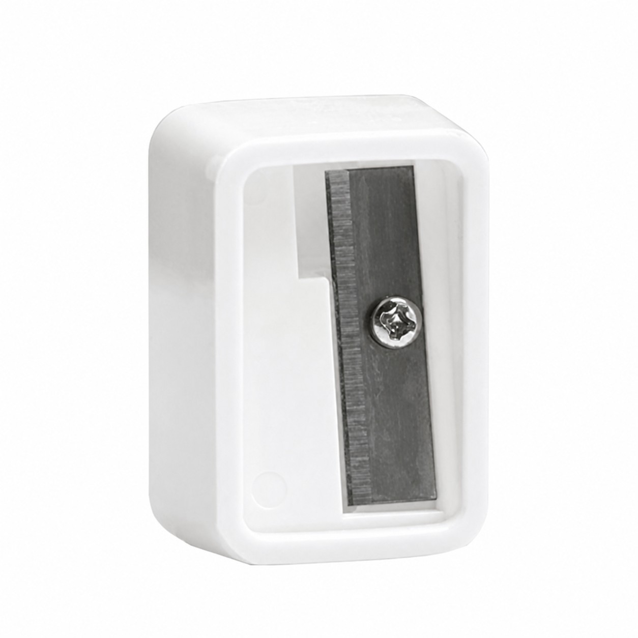 Mini Plastic Handheld Pencil Sharpener — White