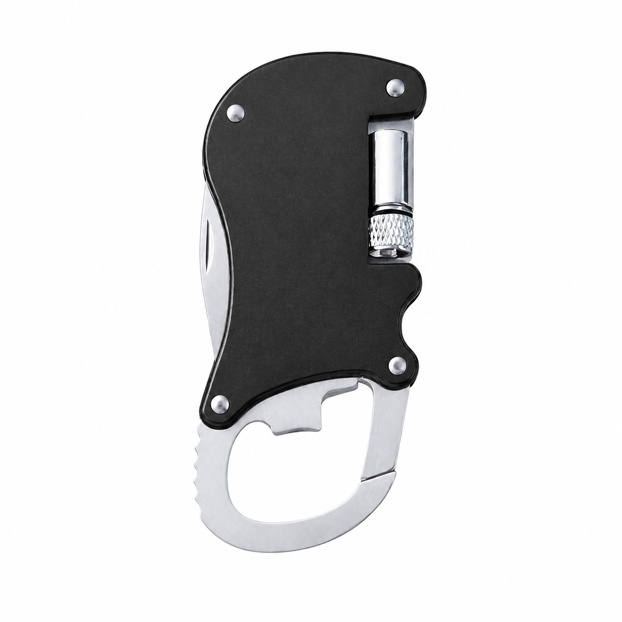 Locking Stainless Steel Carabiner Opener Multitool — view 2