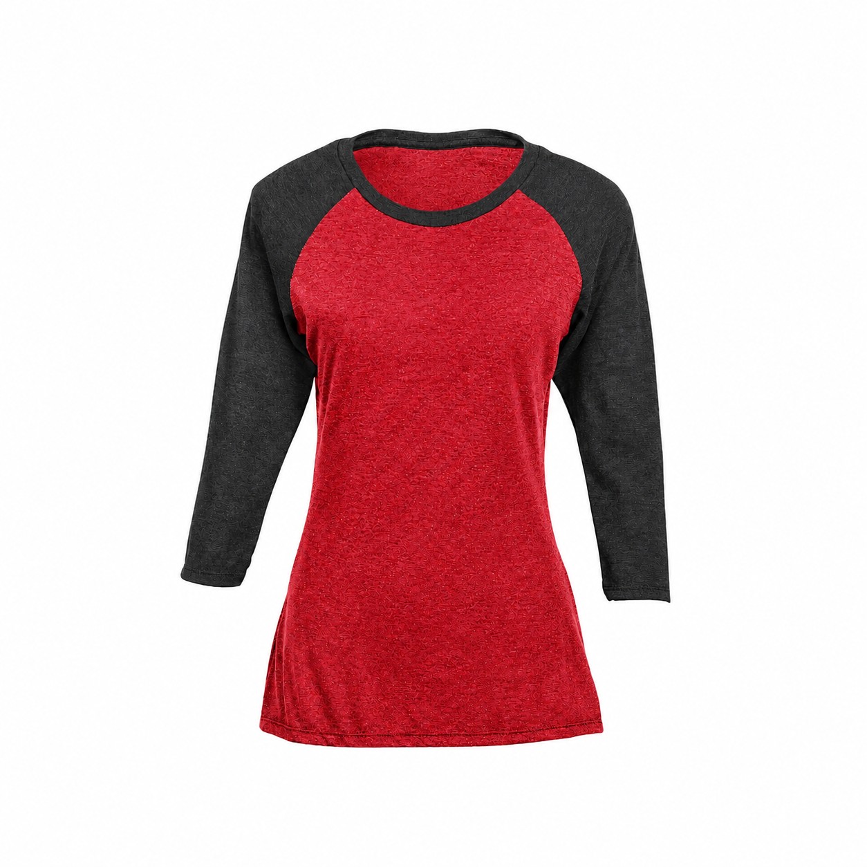 Ladies Tri Blend Raglan Baseball Tee — Red