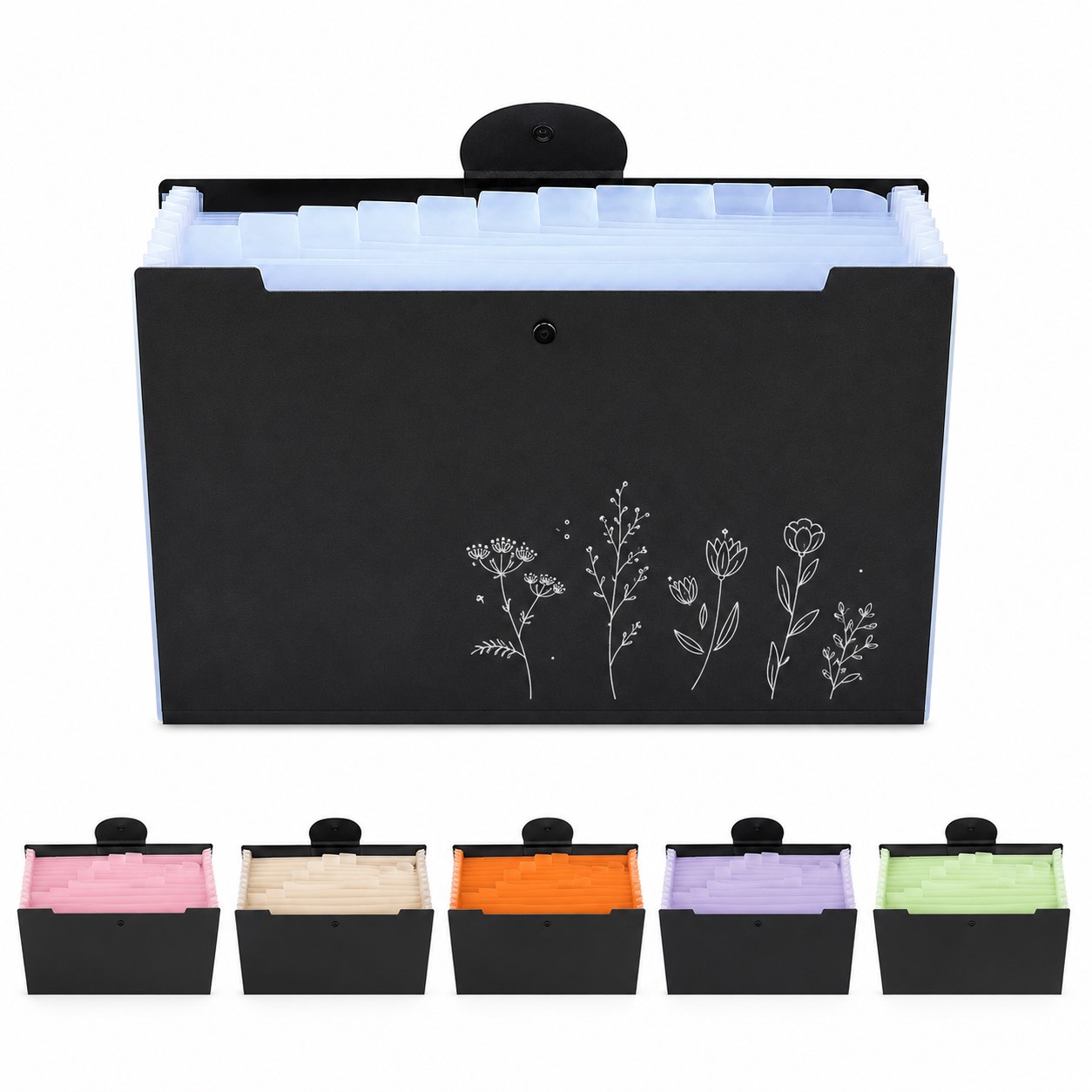 Polypropylene Expanding File Folder With Twelve Pockets
