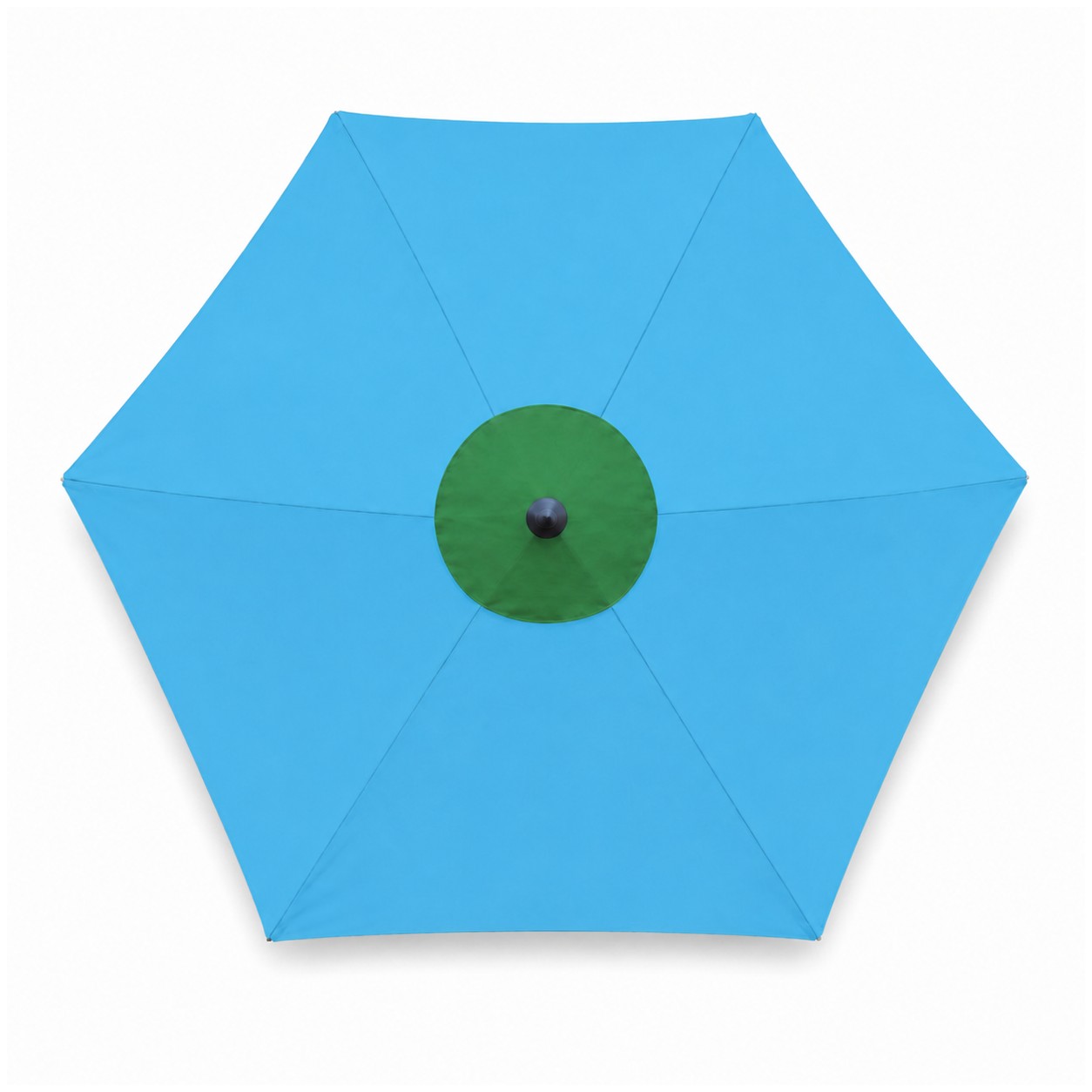 7-Foot Wooden Market Umbrella With Valance — Blue