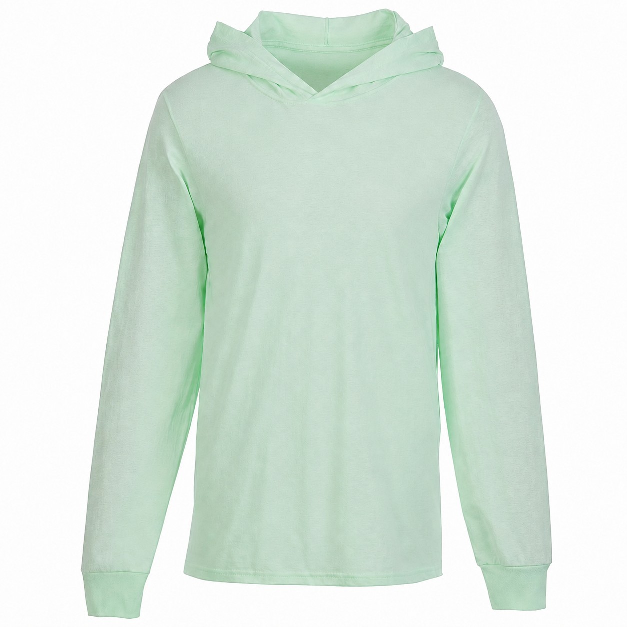 Cotton Jersey Hooded Long Sleeve Shirt — view 2