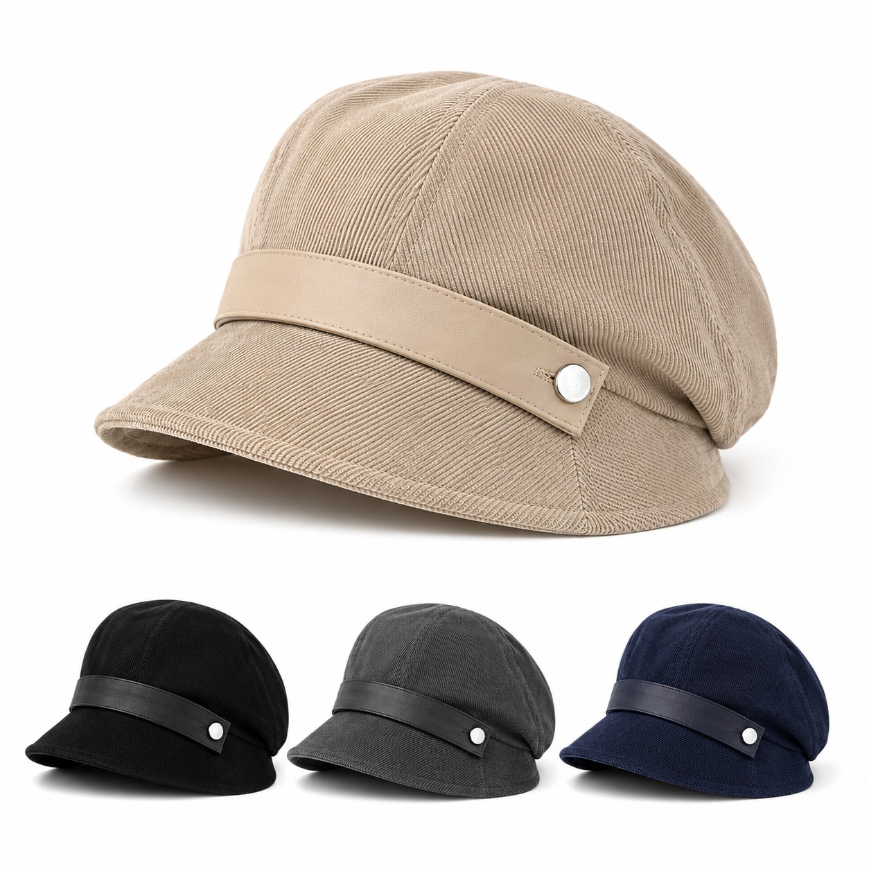 Corduroy Short Brim Cadet Cap