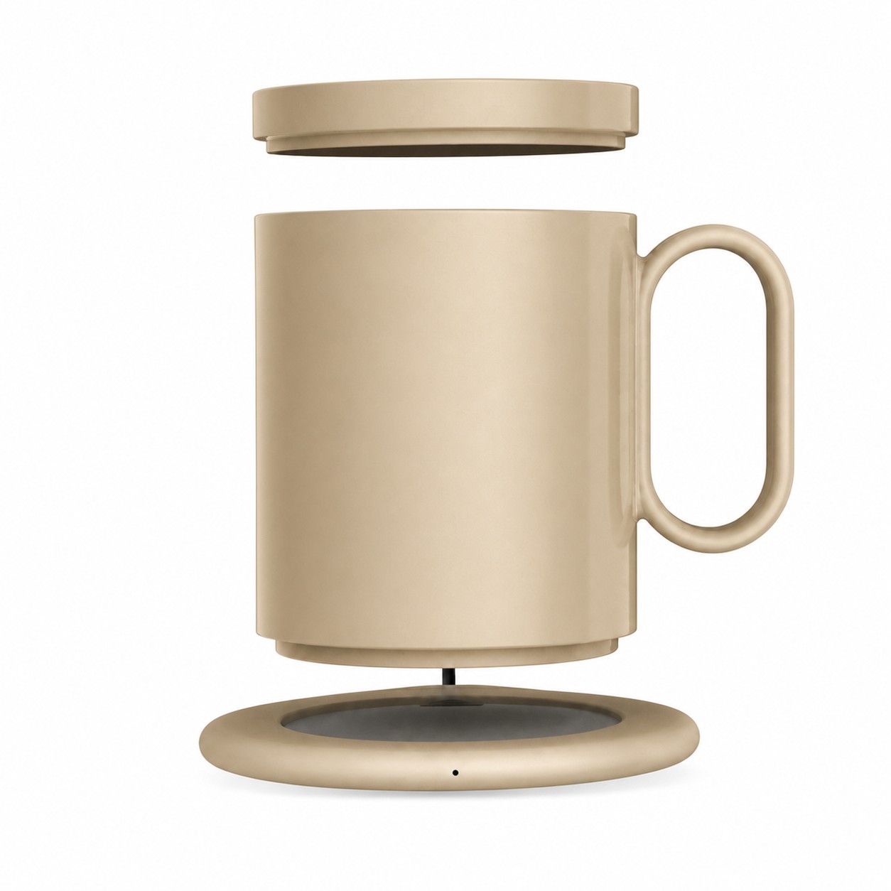 Desktop Warming Mug Charger Set — Tan Beige