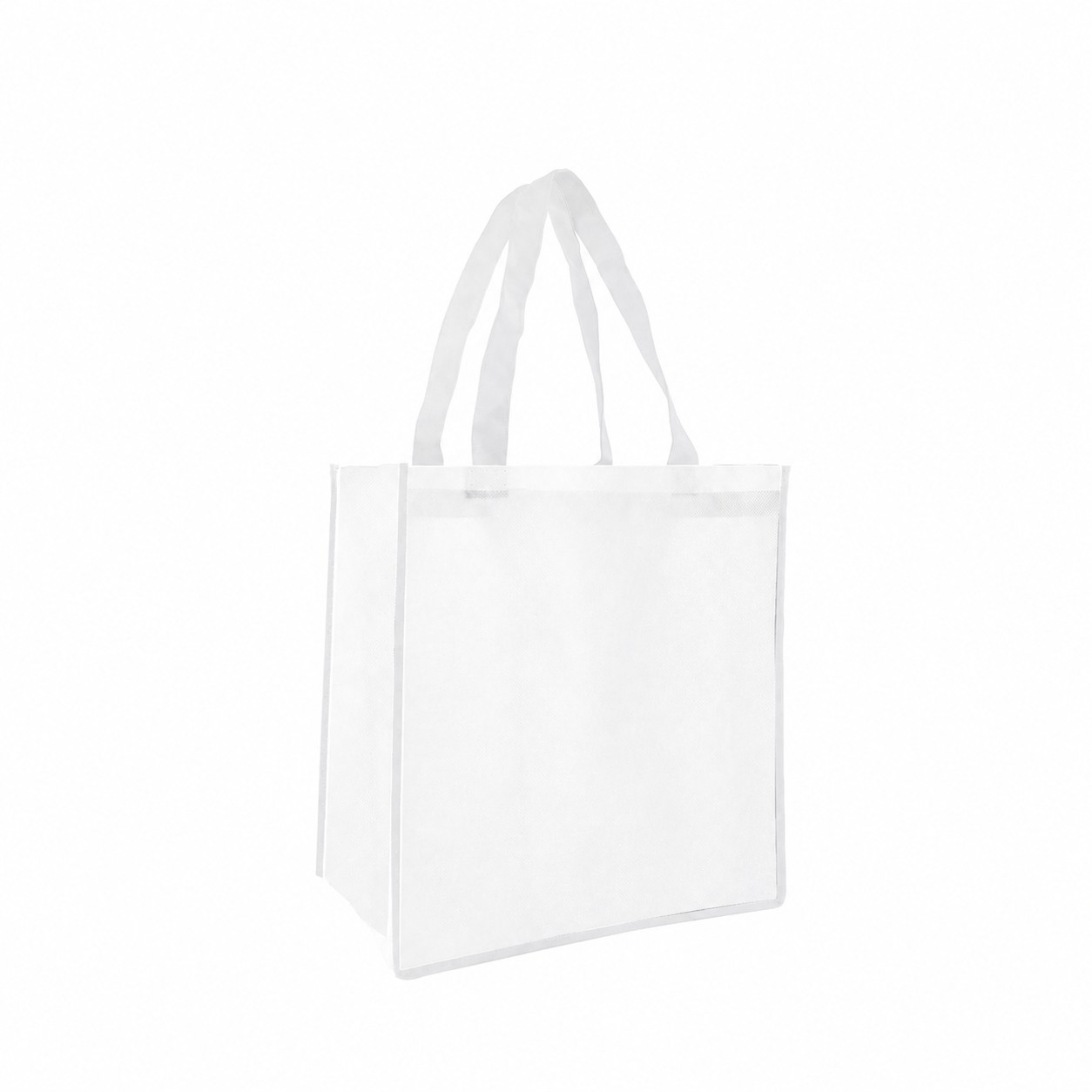 13-Inch Laminated Non-Woven Tote Bag — White