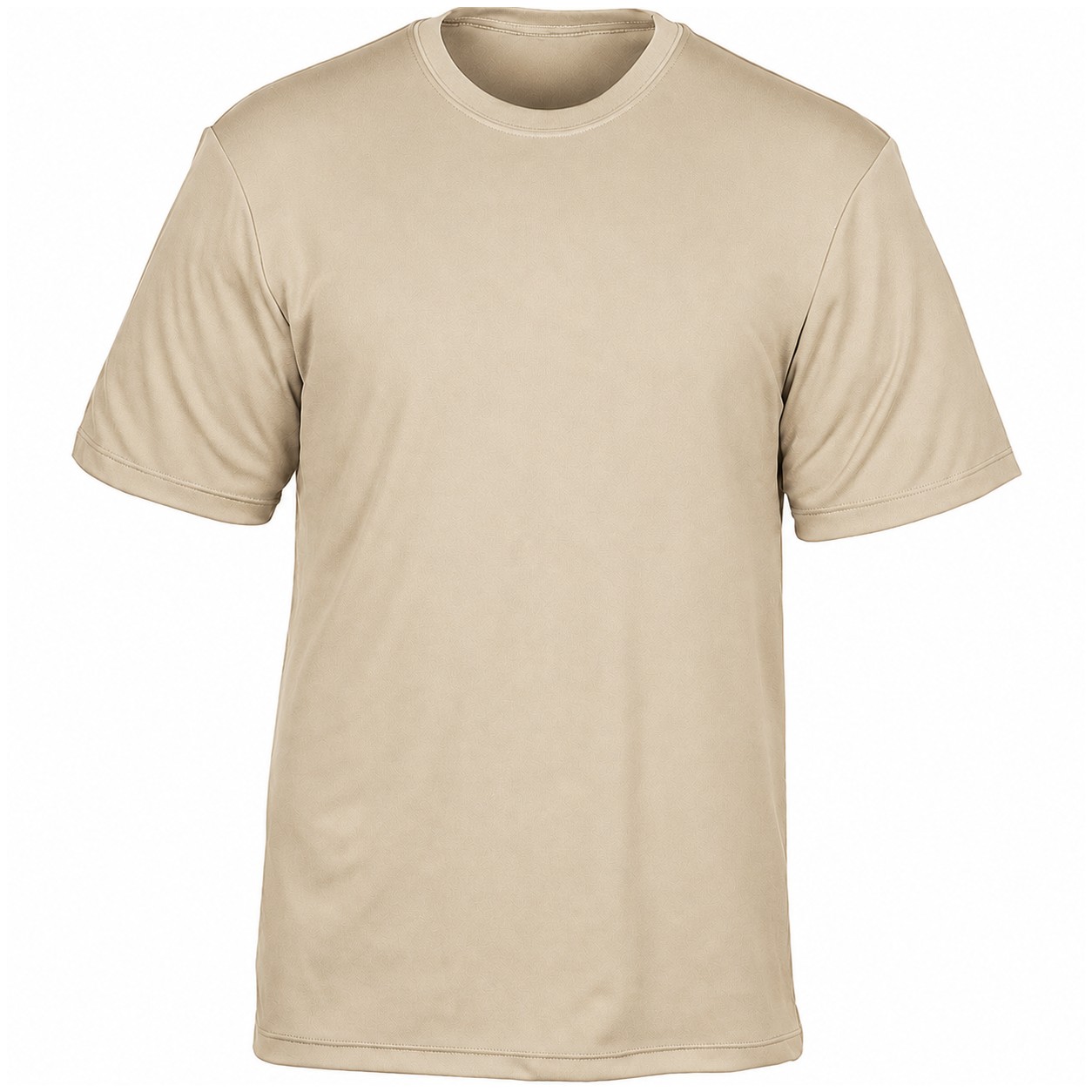 Moisture Wicking Polyester T Shirt — Tan Beige