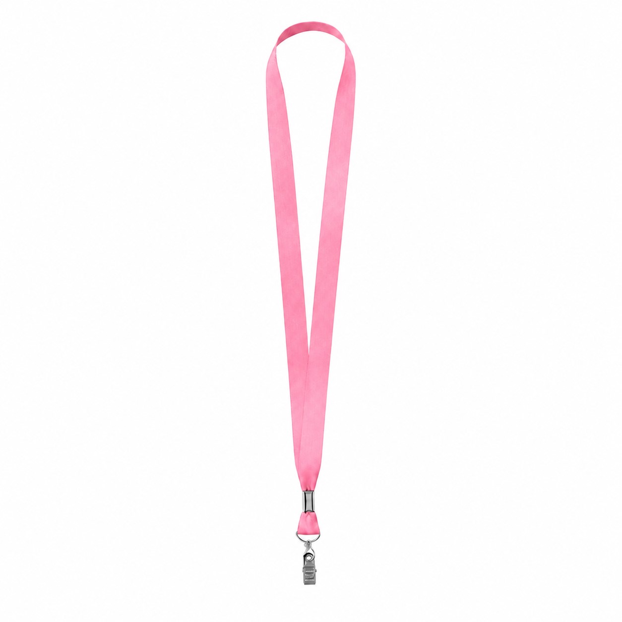 Polyester Lanyard With Bulldog Clip — Pink