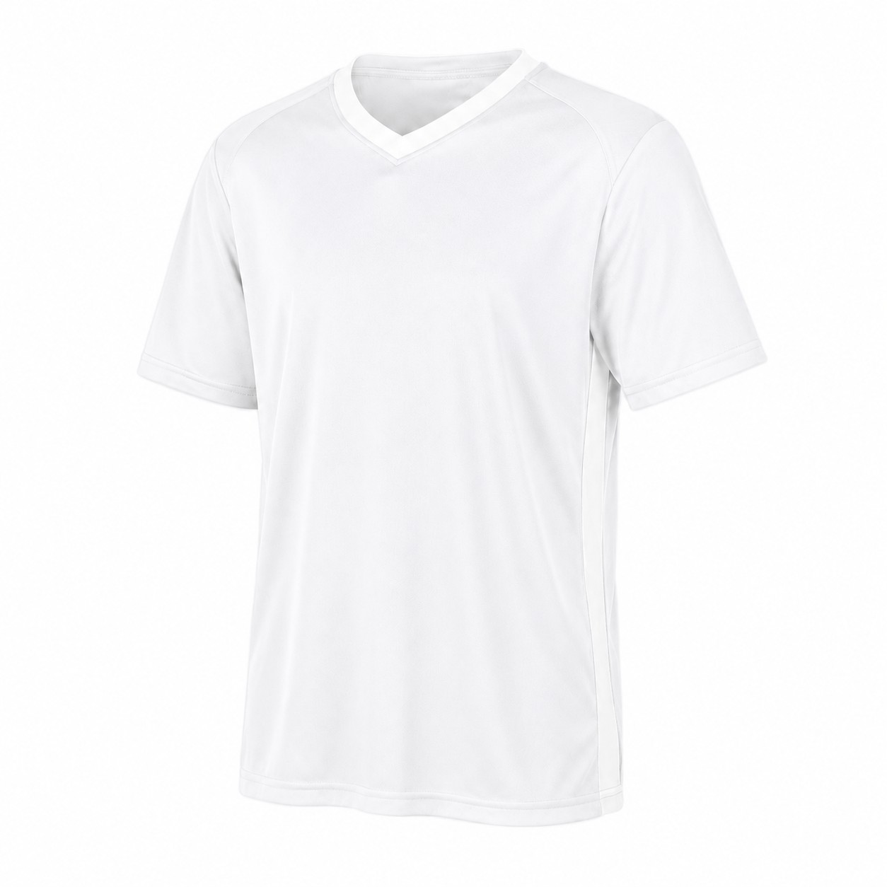 Polyester V-Neck Athletic Team Shirt — White