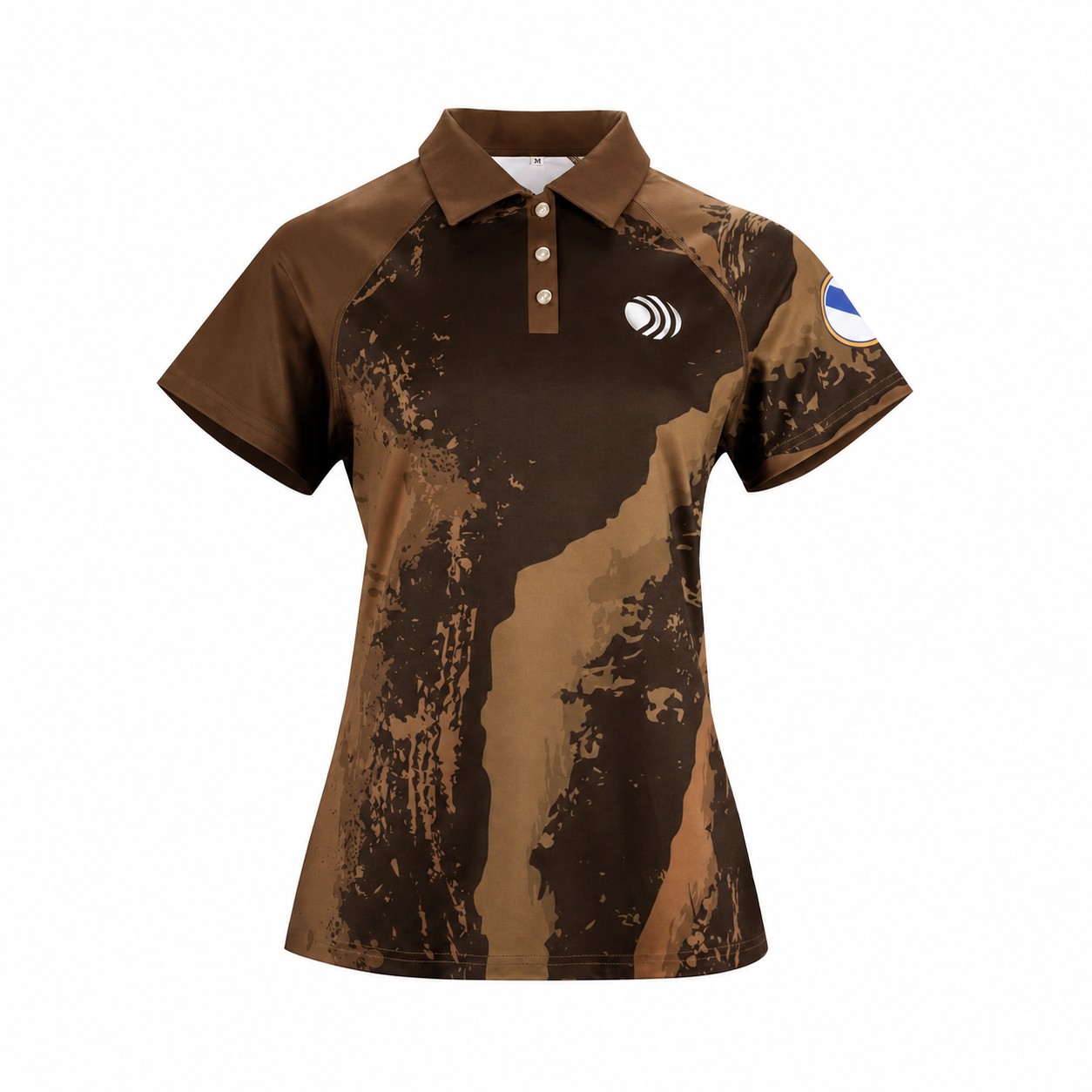 Quick-Drying Fabric Short Sleeve Fit Polo Shirt — Brown