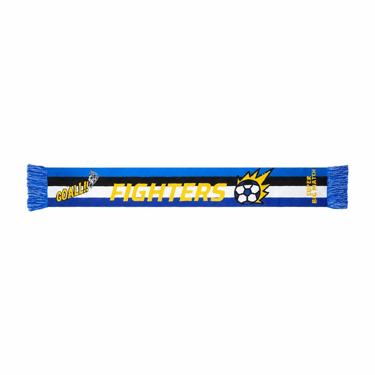 Jacquard Knit Soccer Scarf — Blue