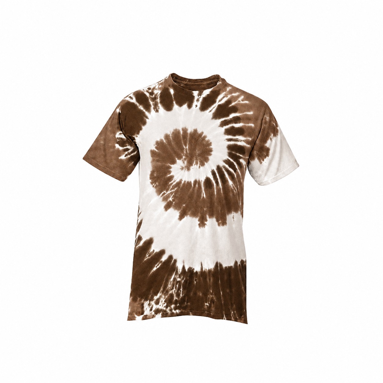 Cotton Tie Dye Crewneck Shirt — Brown
