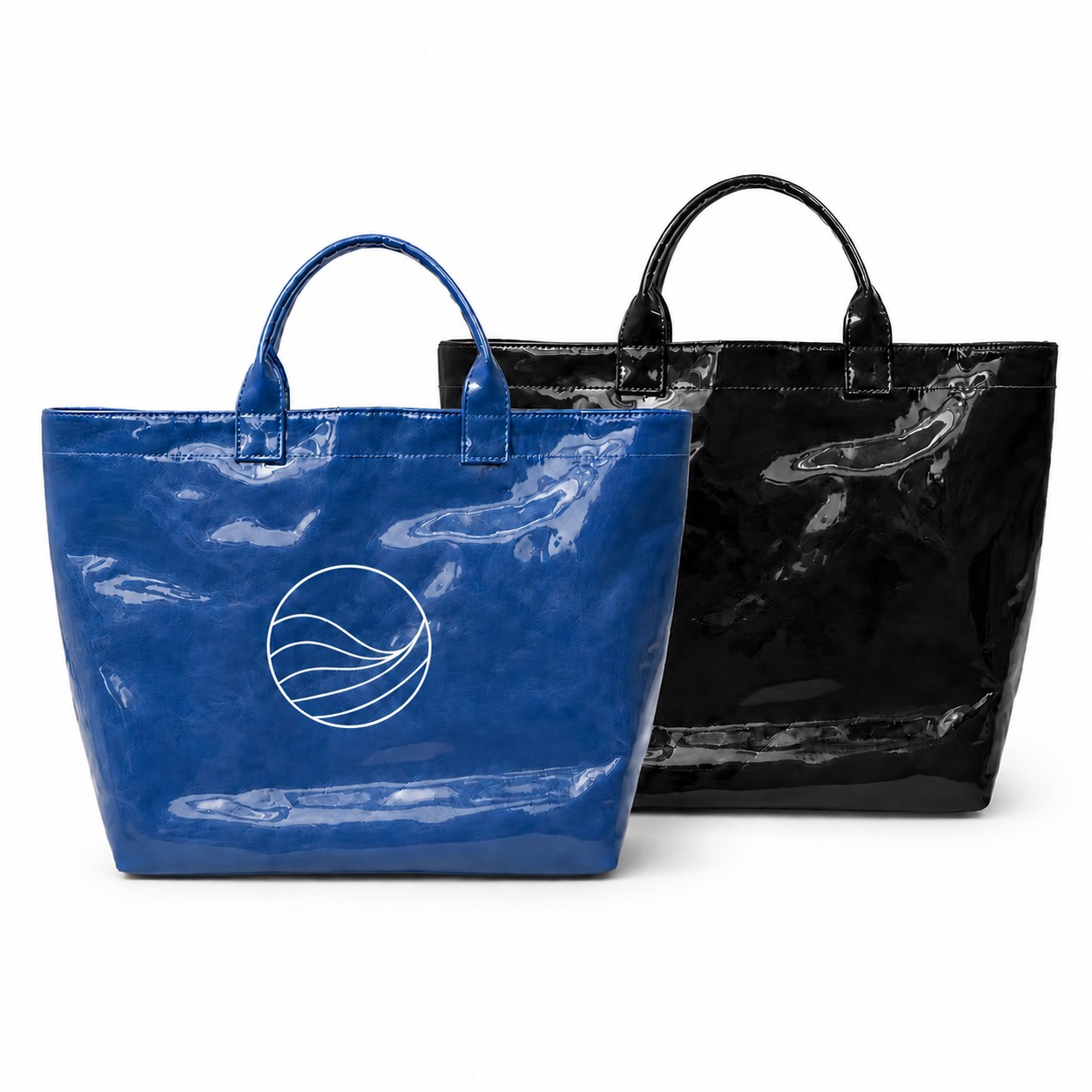 Glossy Polyester Open Top Tote Bag