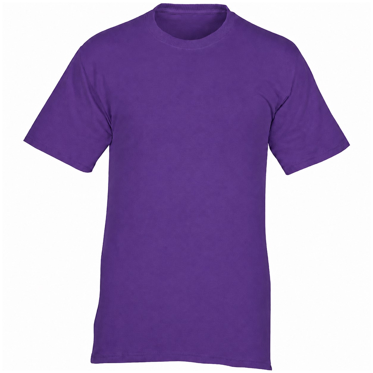 Cotton Short Sleeve Crewneck Shirt — Purple