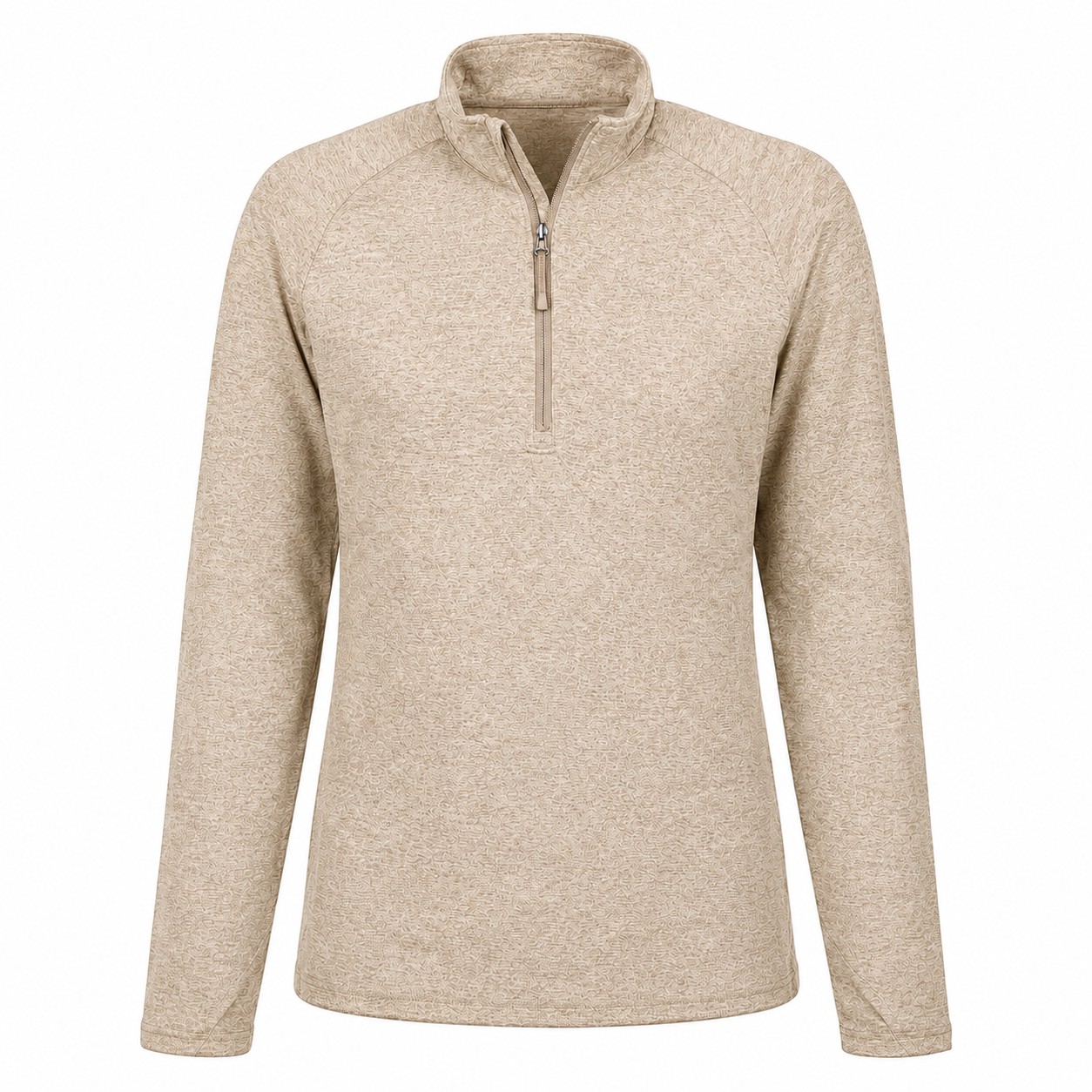 Ladies Recycled Stretch Quarter Zip Pullover — Beige