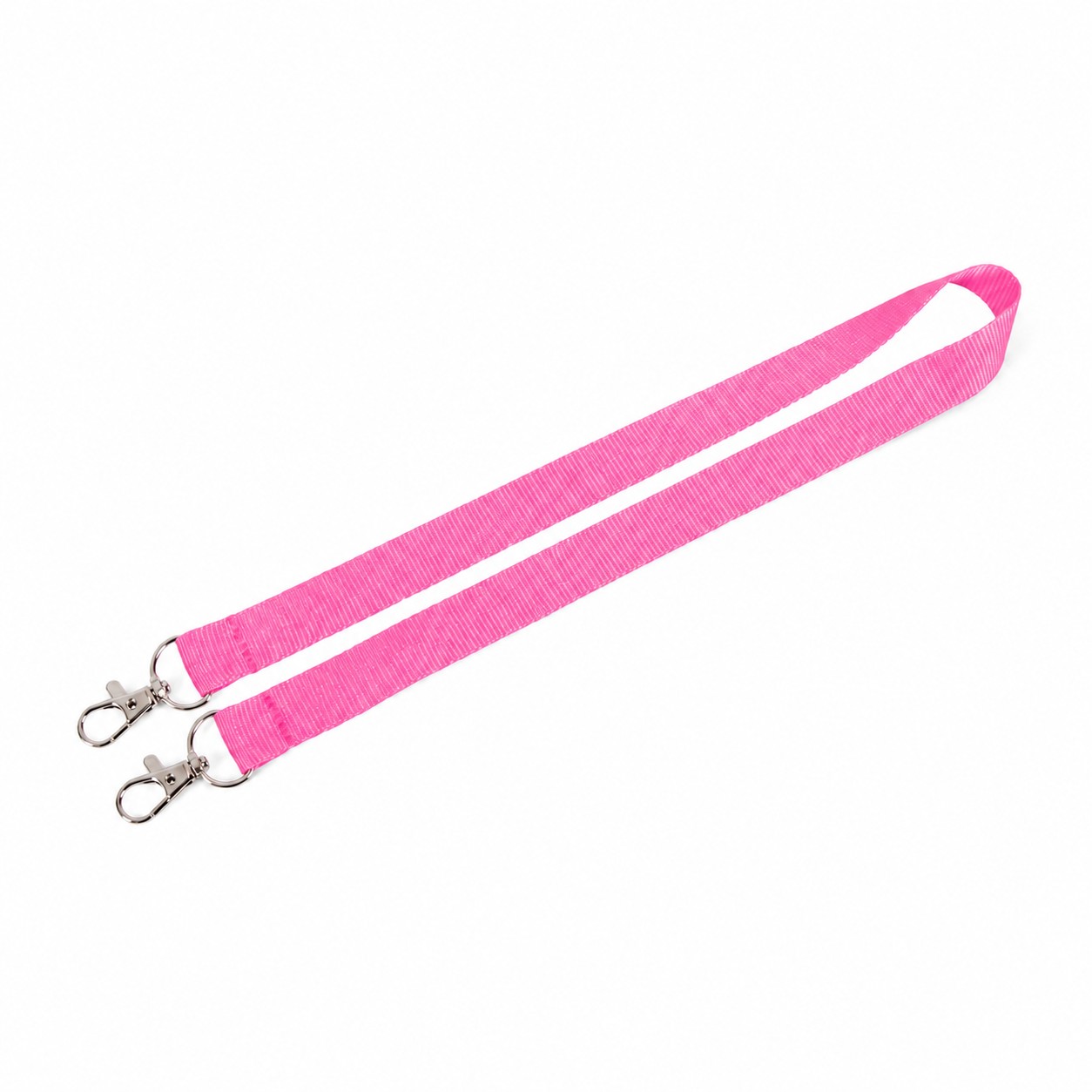 Polyester Dual Clip Lanyard — Pink