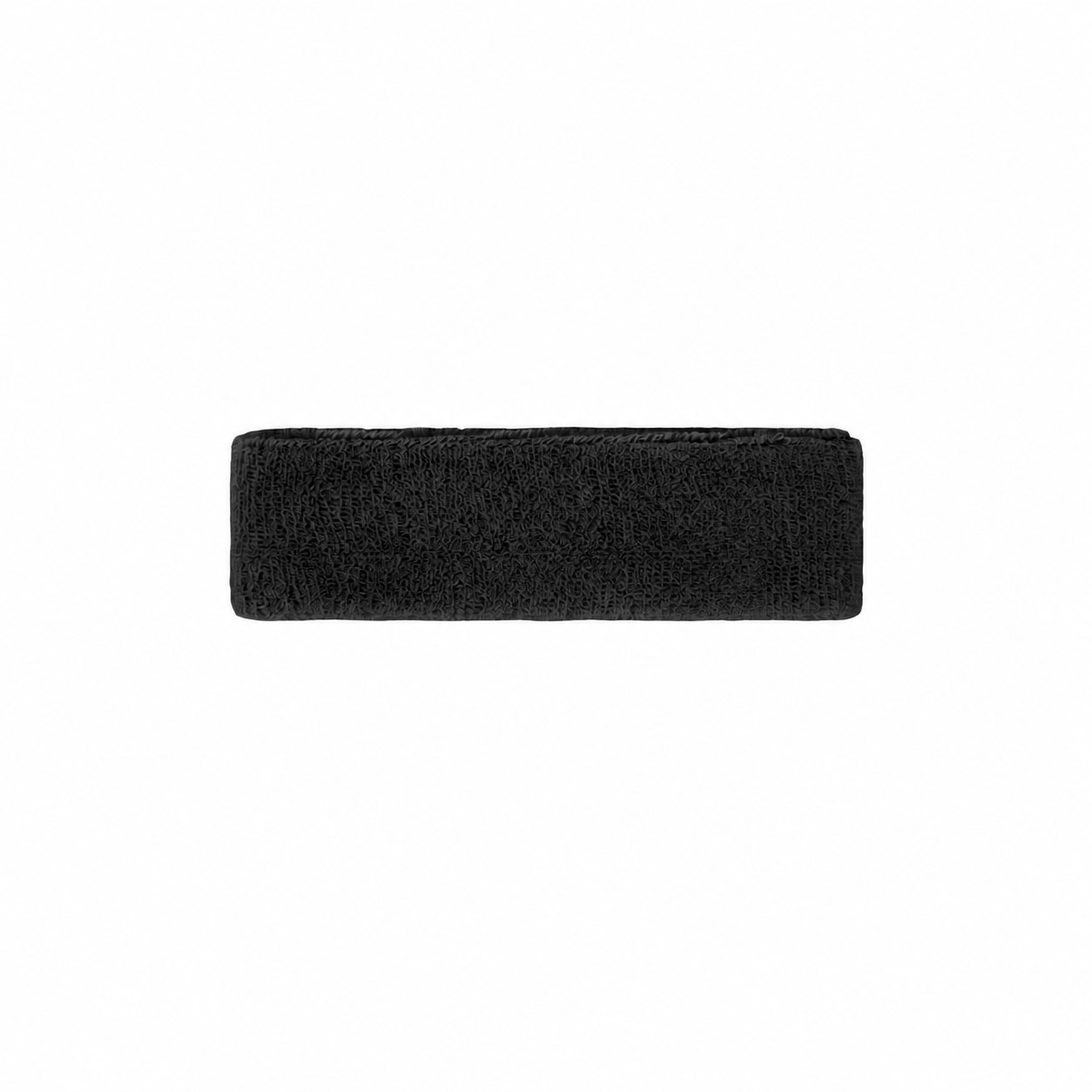 Cotton Blend Terry Sweatband Headband — Black