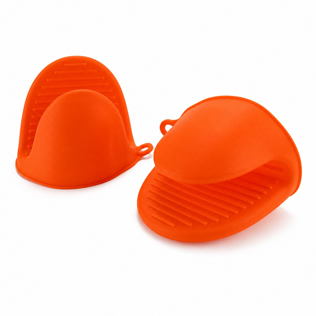 Silicone Finger Grip Oven Clips — Orange