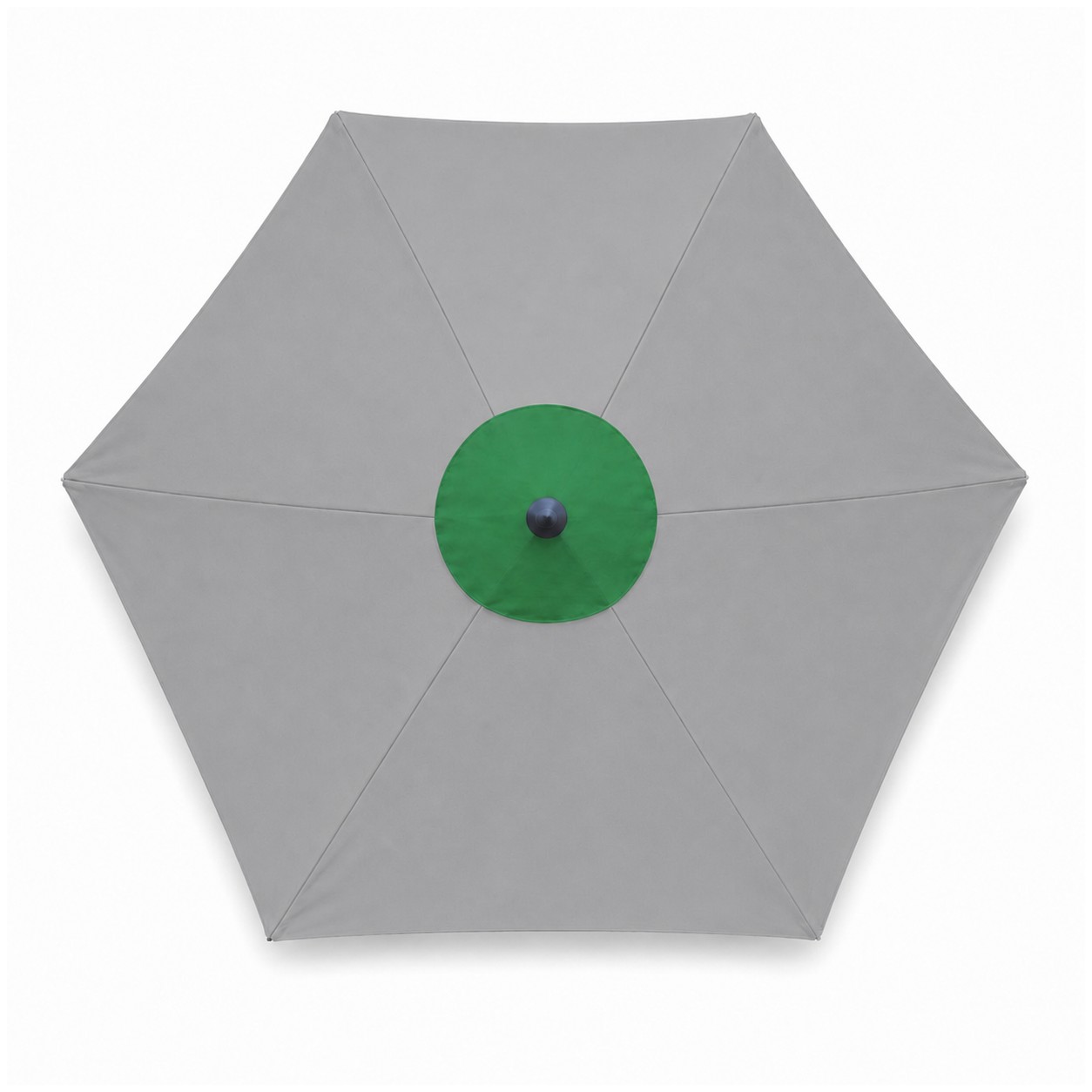 7-Foot Wooden Market Umbrella With Valance — Gray