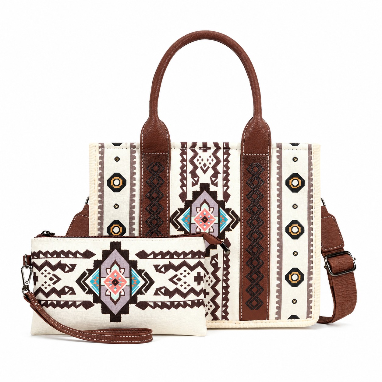 Canvas Western Tote Bag Set
