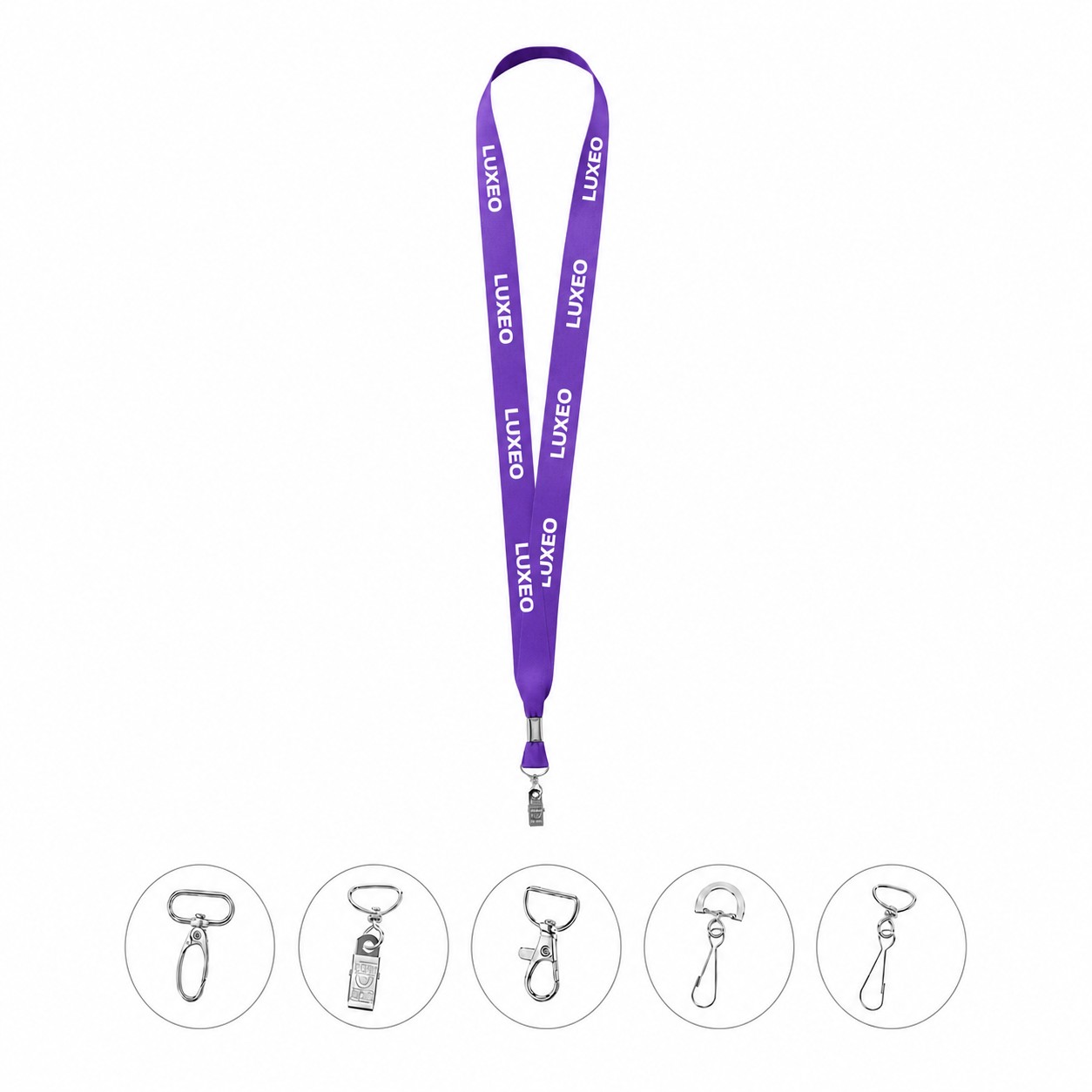 Satin Polyester Bulldog Clip Badge Lanyard