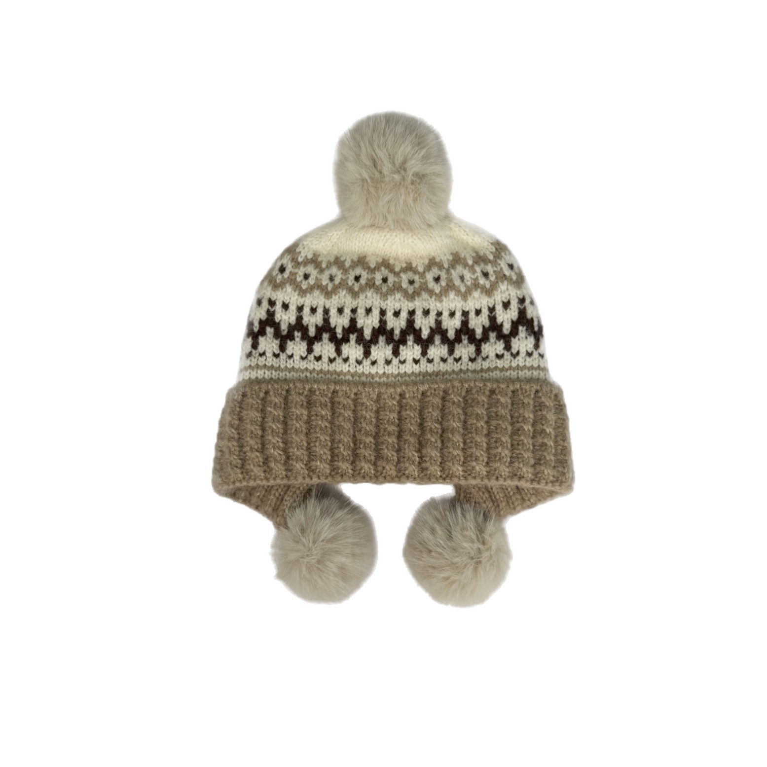 Fair Isle Wool Blend Earflap Beanie — view 2