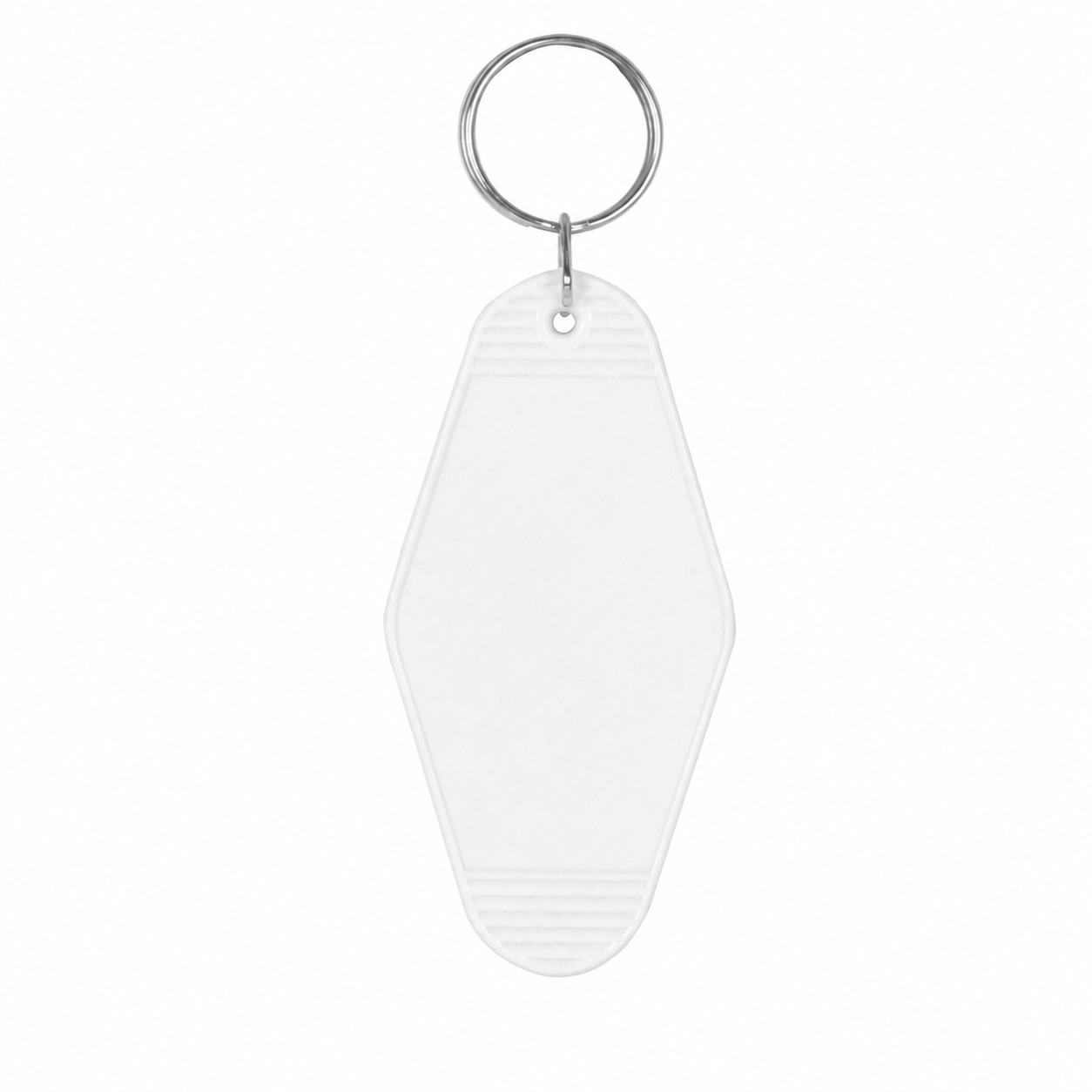 Plastic Motel Key Tag Ring — White