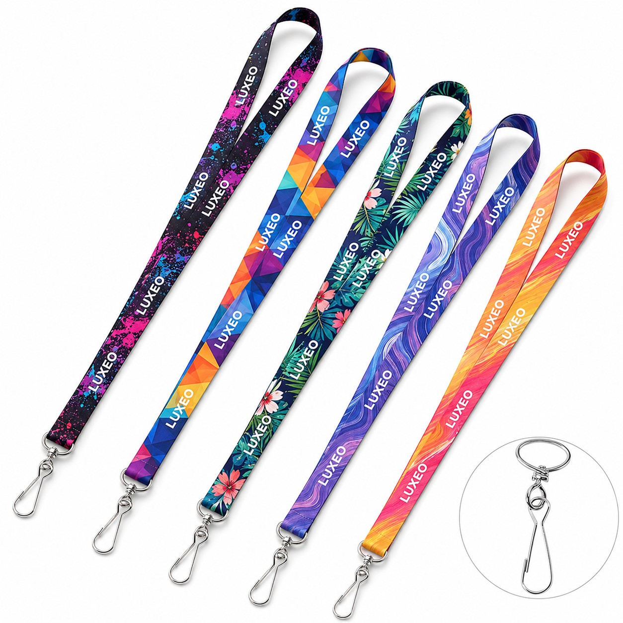 Satin Polyester J-Hook Lanyard