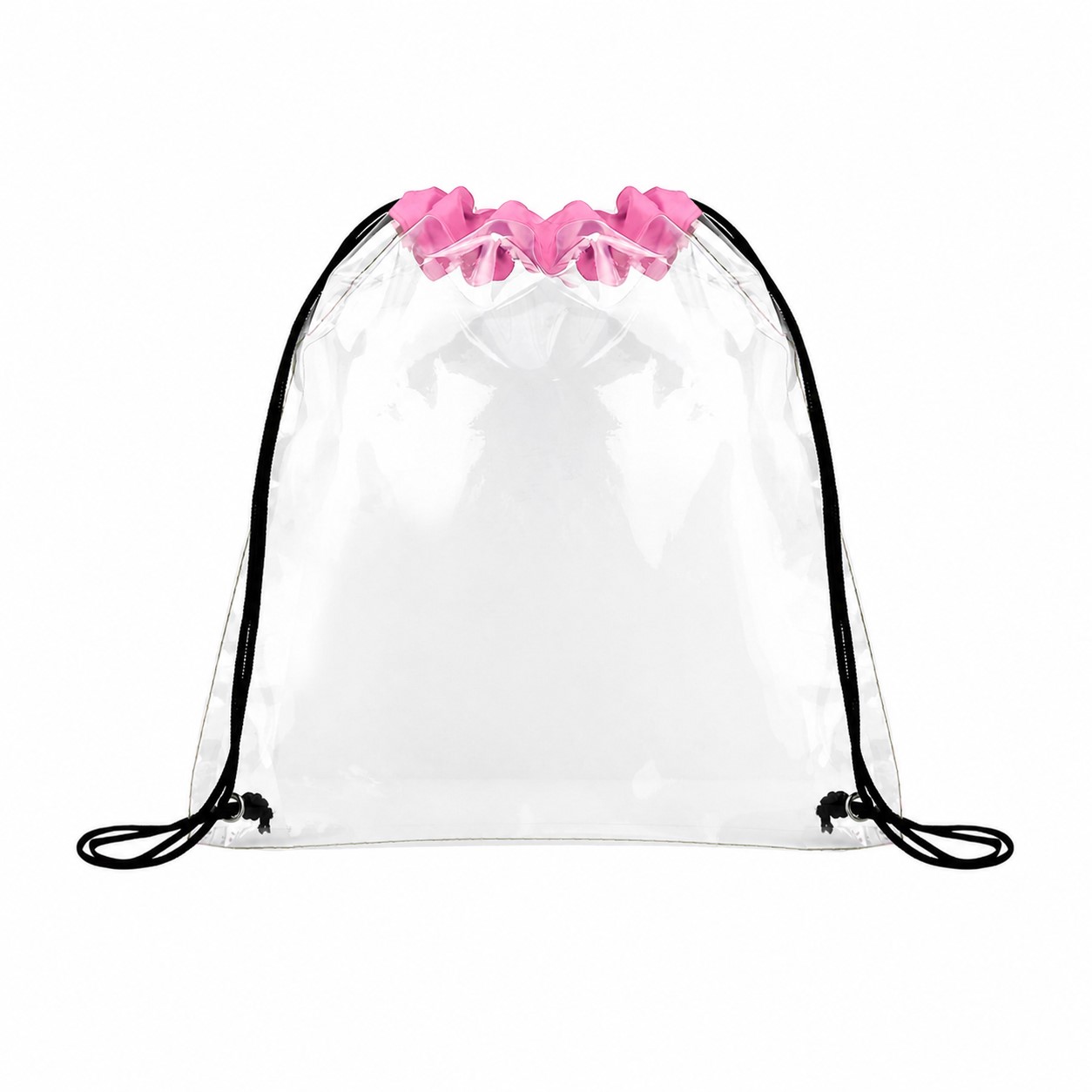 PVC Metal Grommets Drawstring Bag — Pink