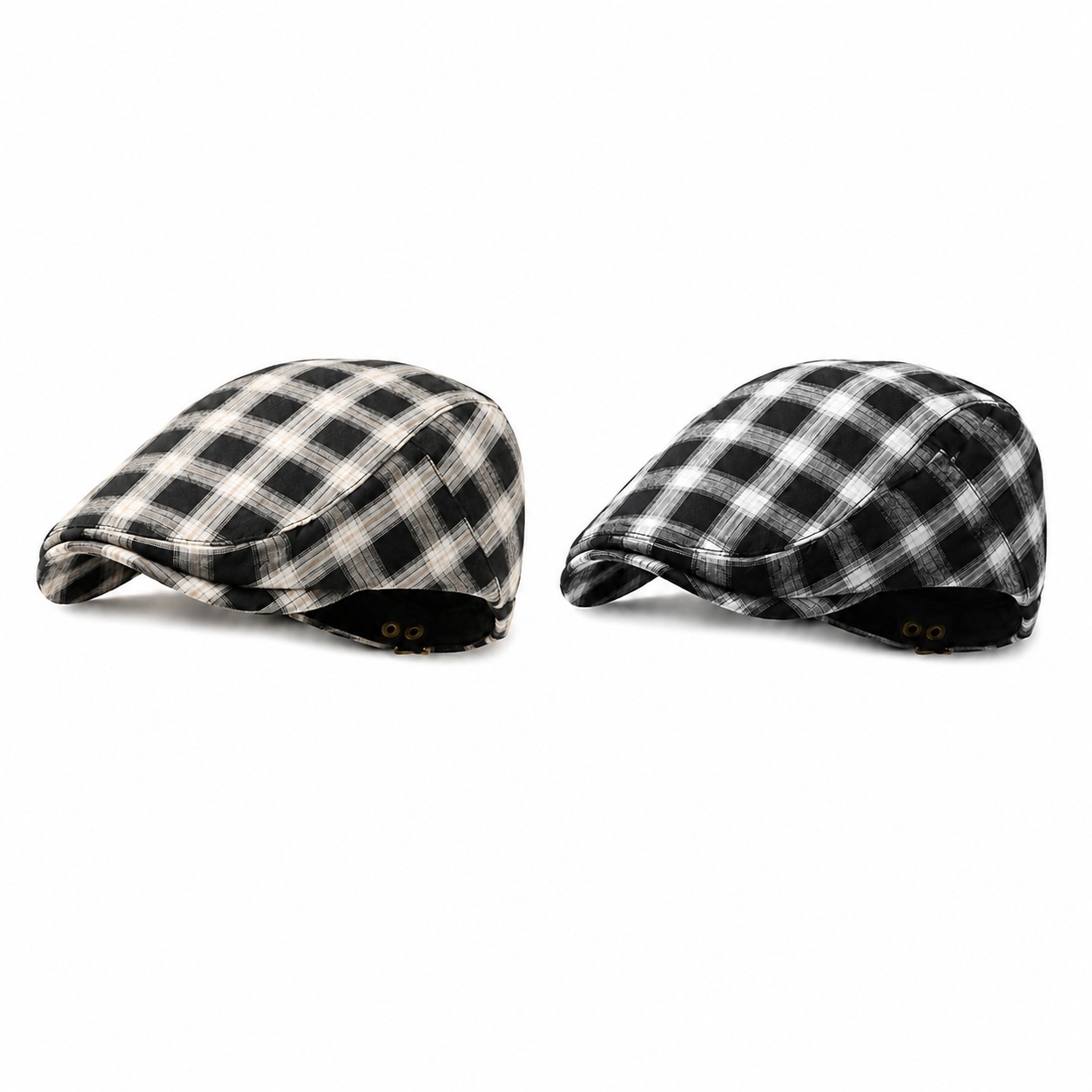Cotton Plaid Ivy Beret Cap