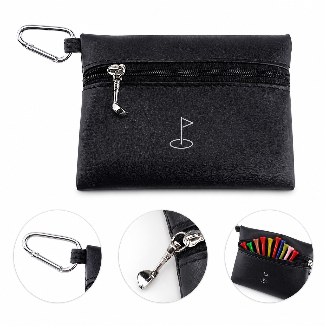 Smooth PU Golf Polo Tee Pocket