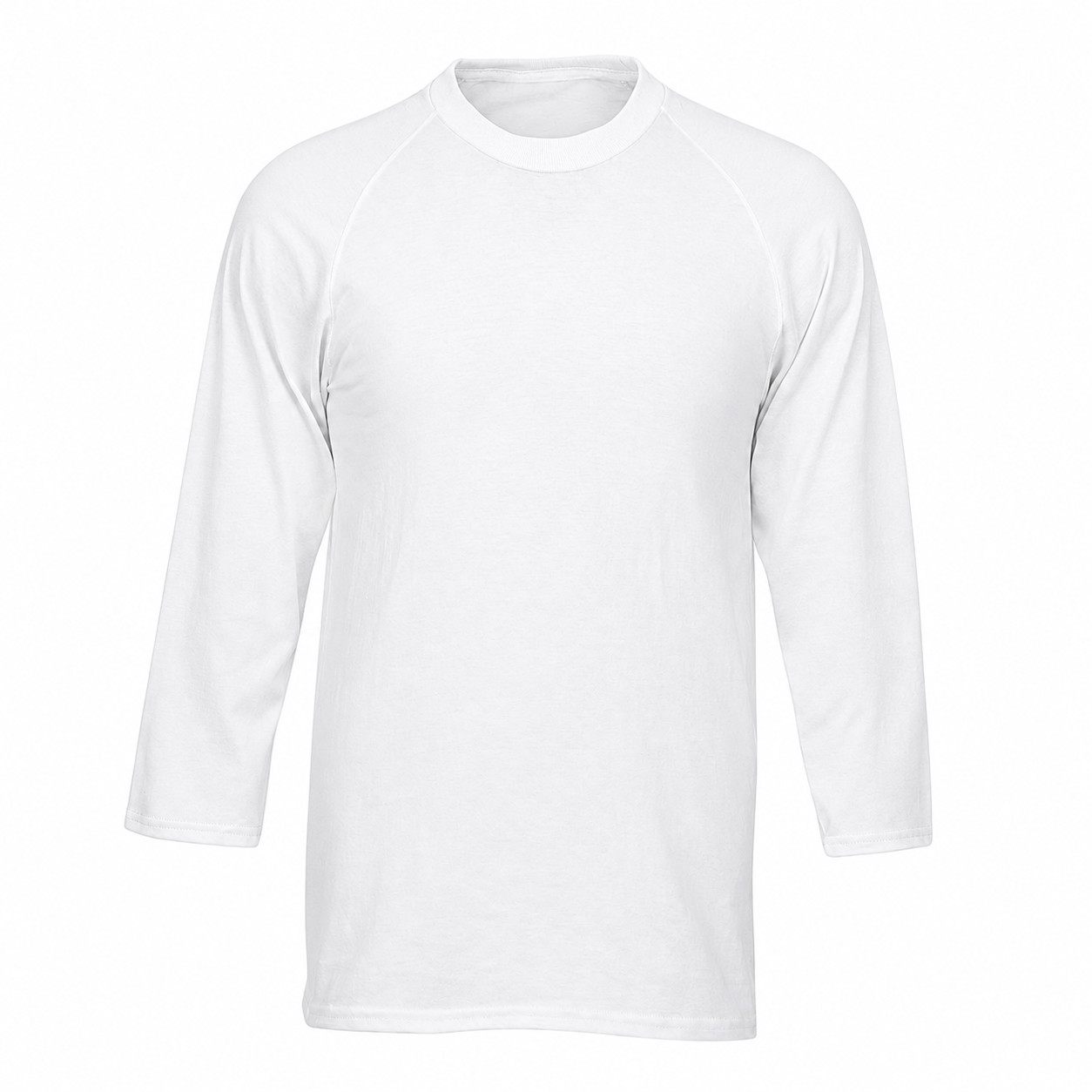 Contrast Sleeve Cotton Polyester Baseball Shirt — White