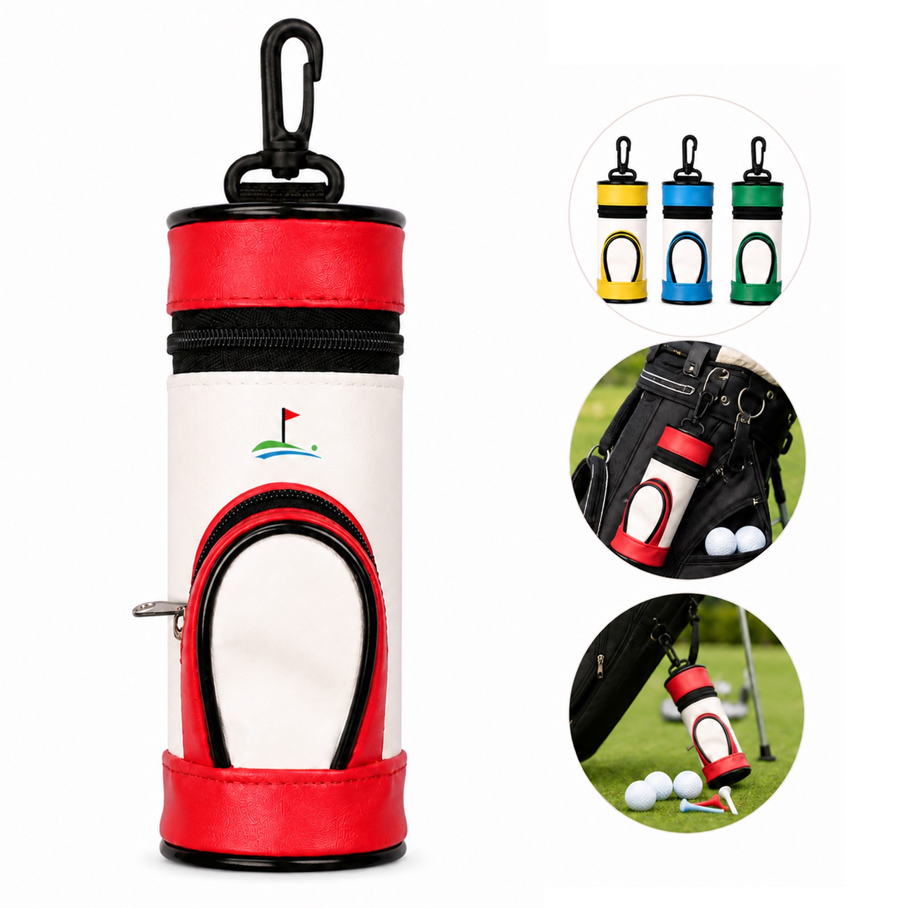 Clip On Polyester Golf Ball Pouch