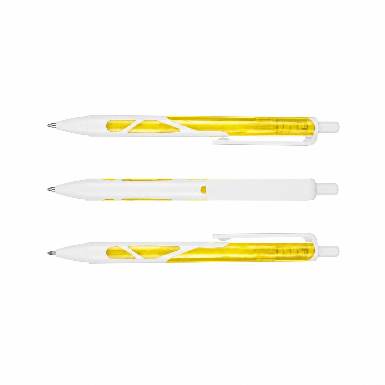Translucent Barrel Retractable Ballpoint Pen — Yellow