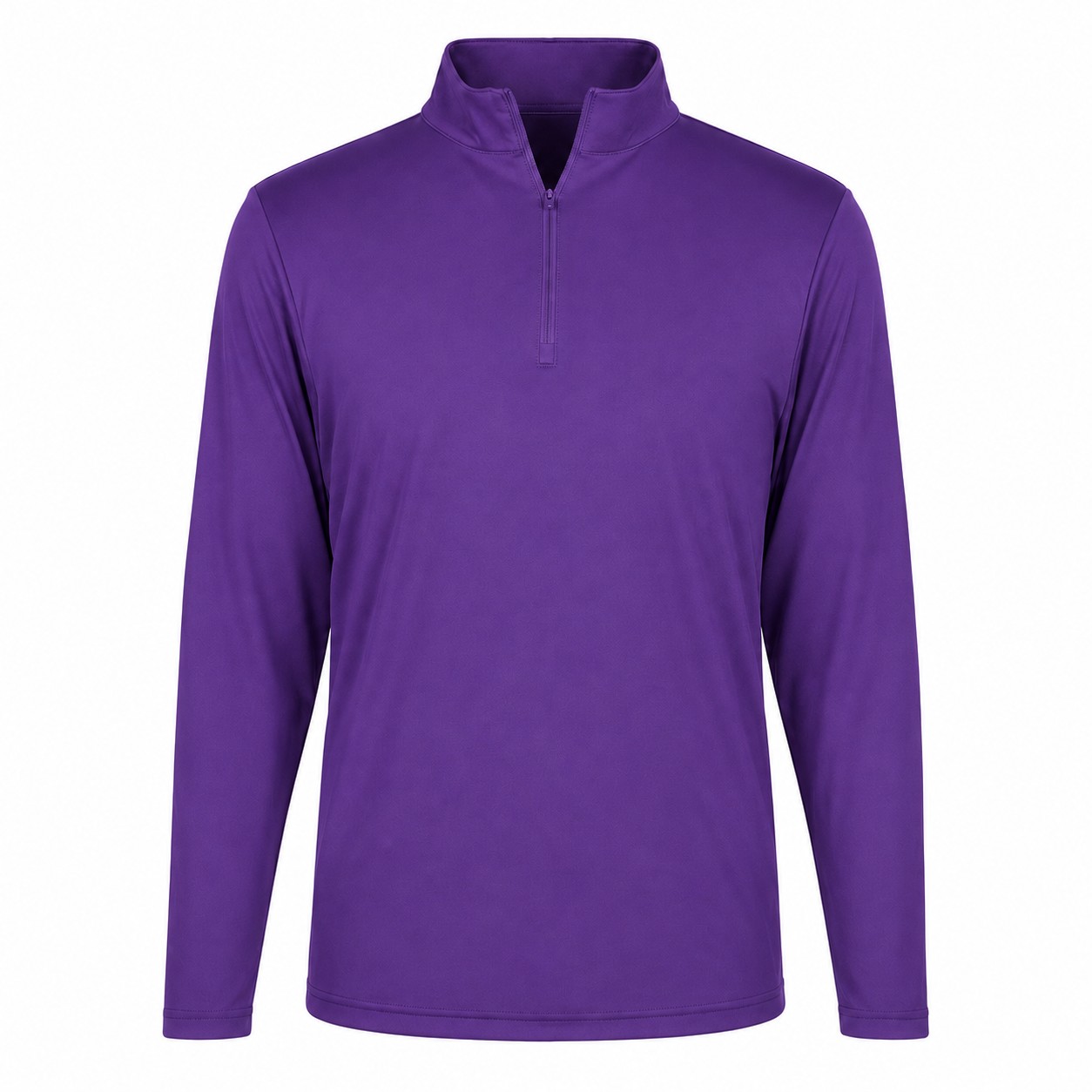 Polyester Jersey Quarter Zip Pullover — Purple