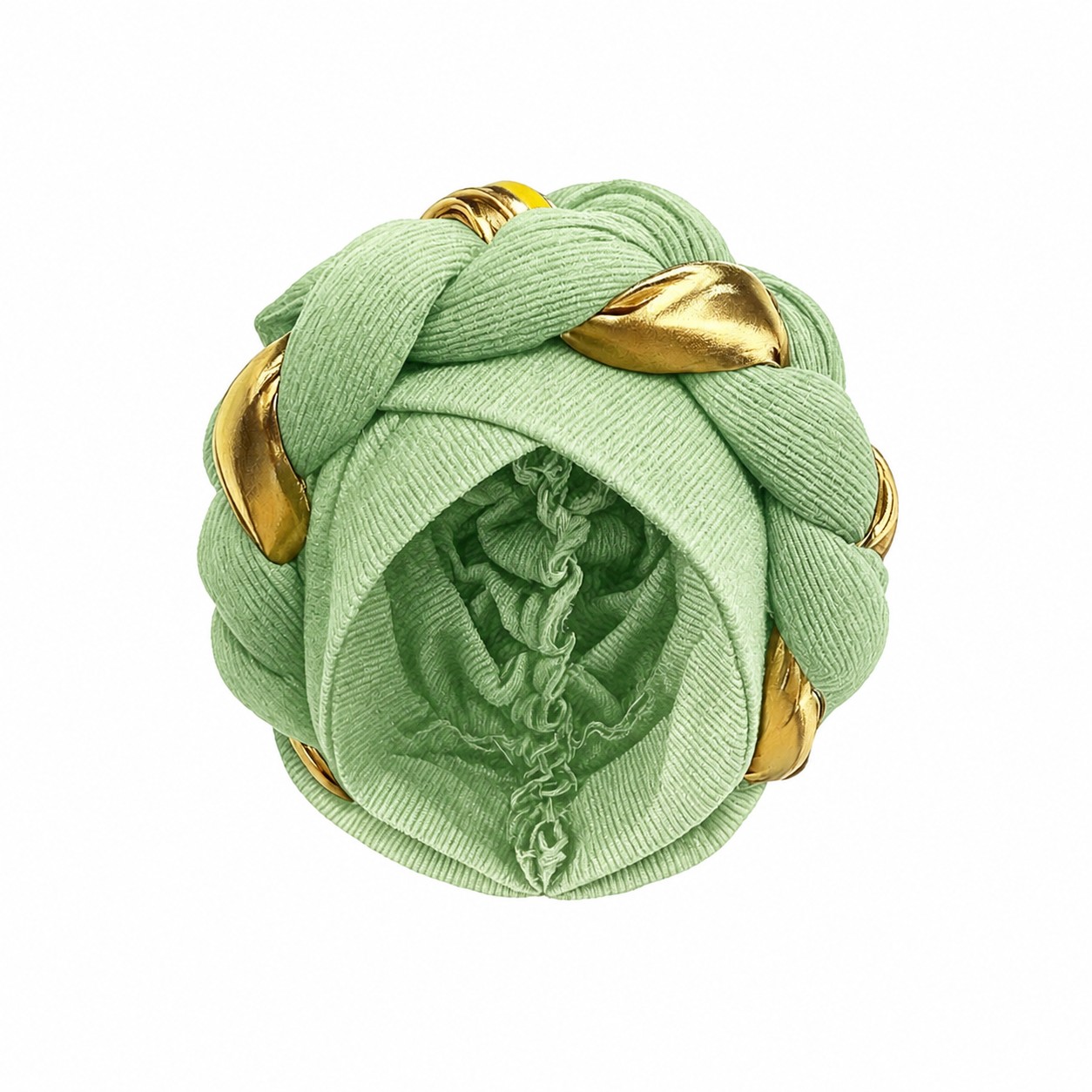 Cotton Color Block Turban Headwrap — Light Green