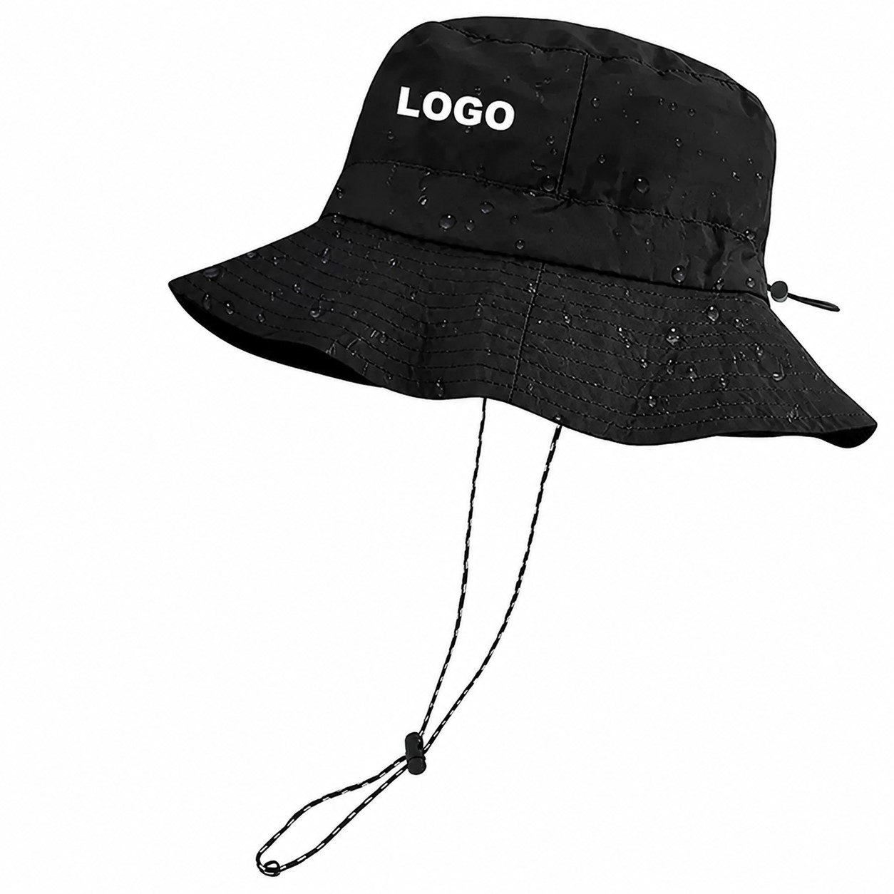Side Toggle Polyester Bucket Hat — Black