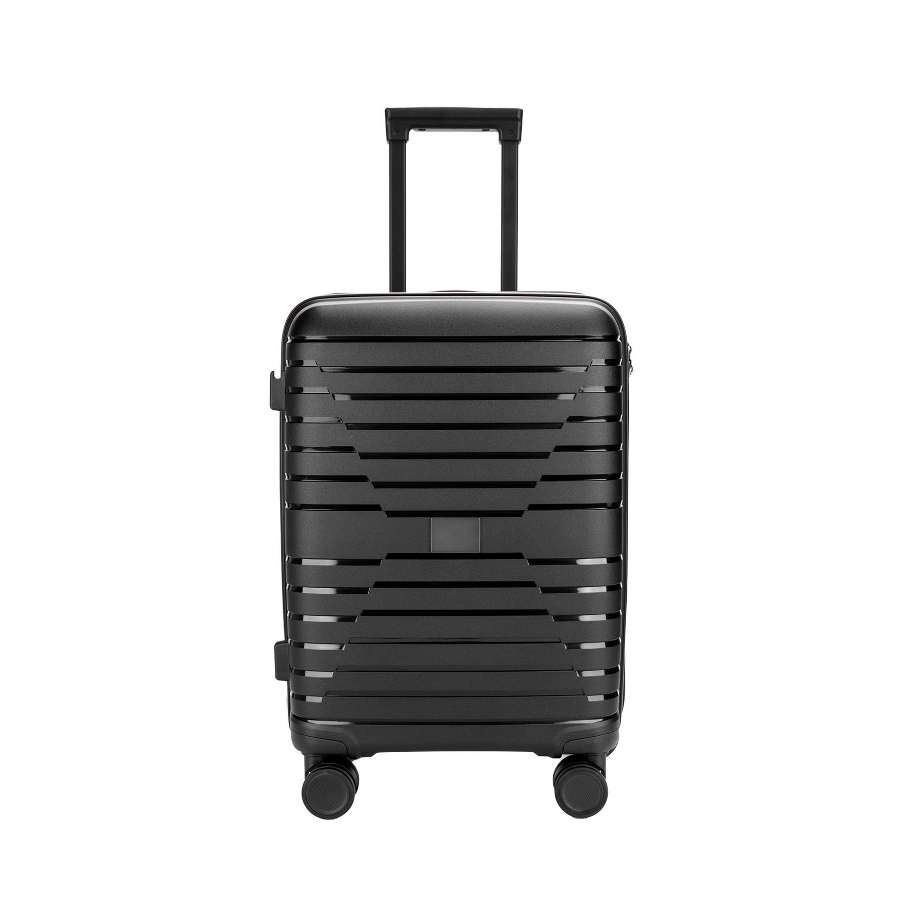 Black Polypropylene Rolling Carry-On Suitcase — view 2